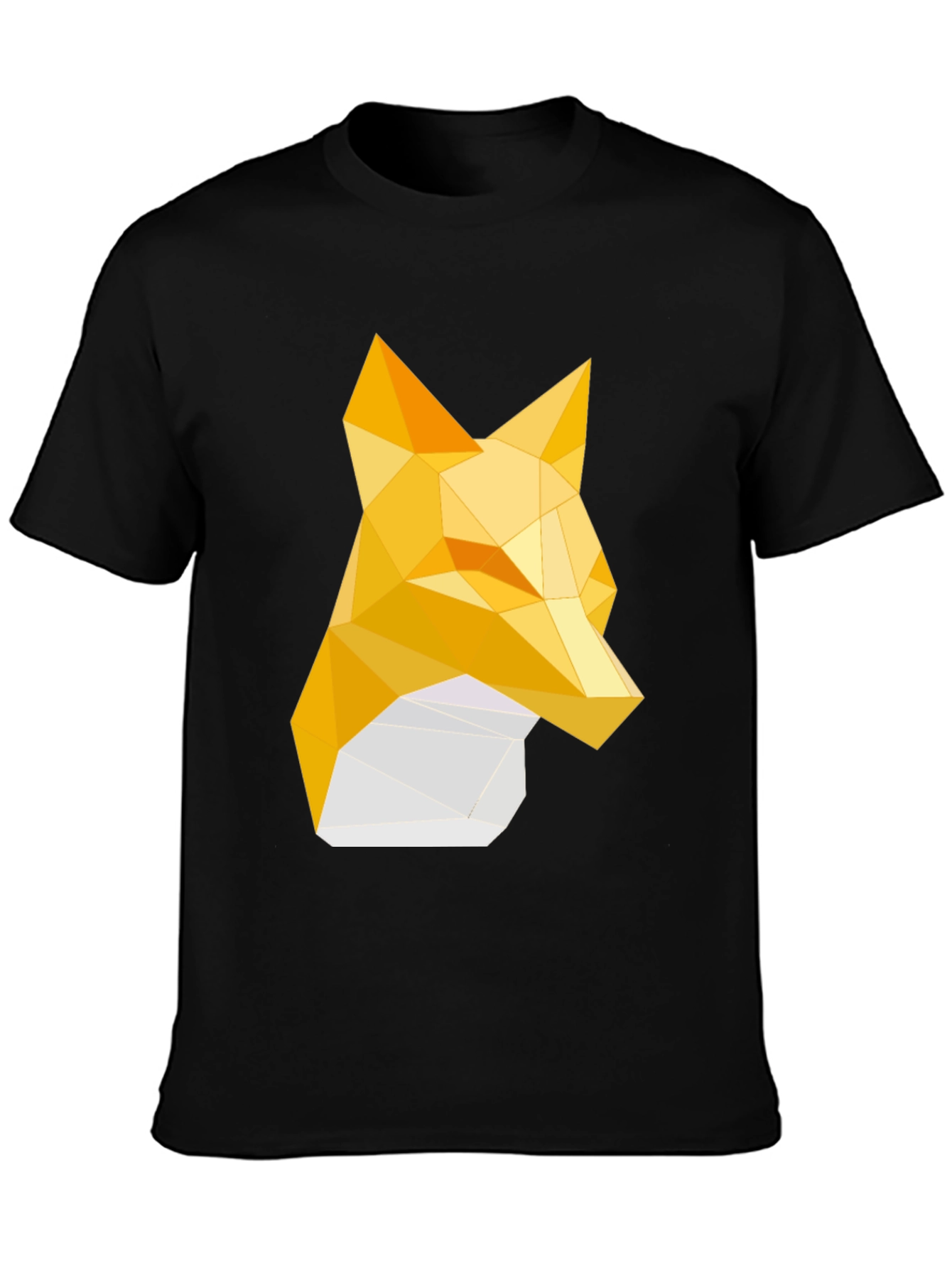 Black Geometric Fox Tee - Stylish Graphic Print T-Shirt view 3