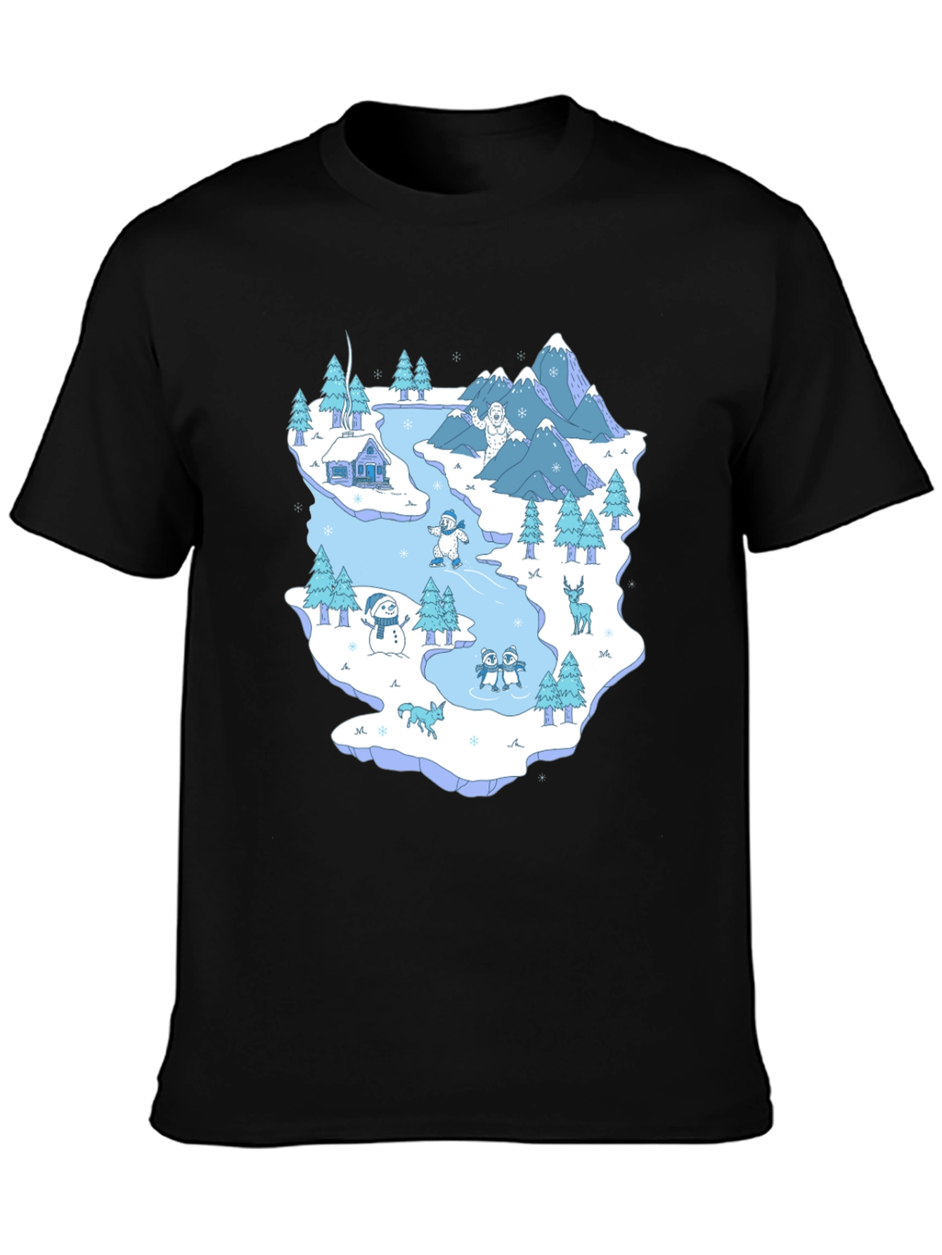 Black Winter Wonderland Graphic T-Shirt view 3