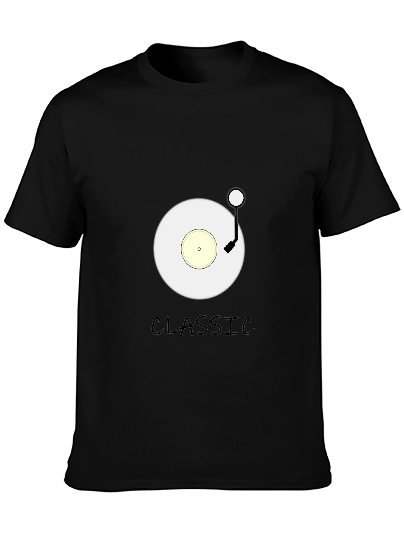 Black Classic Vinyl Record Graphic Tee - Black view 3