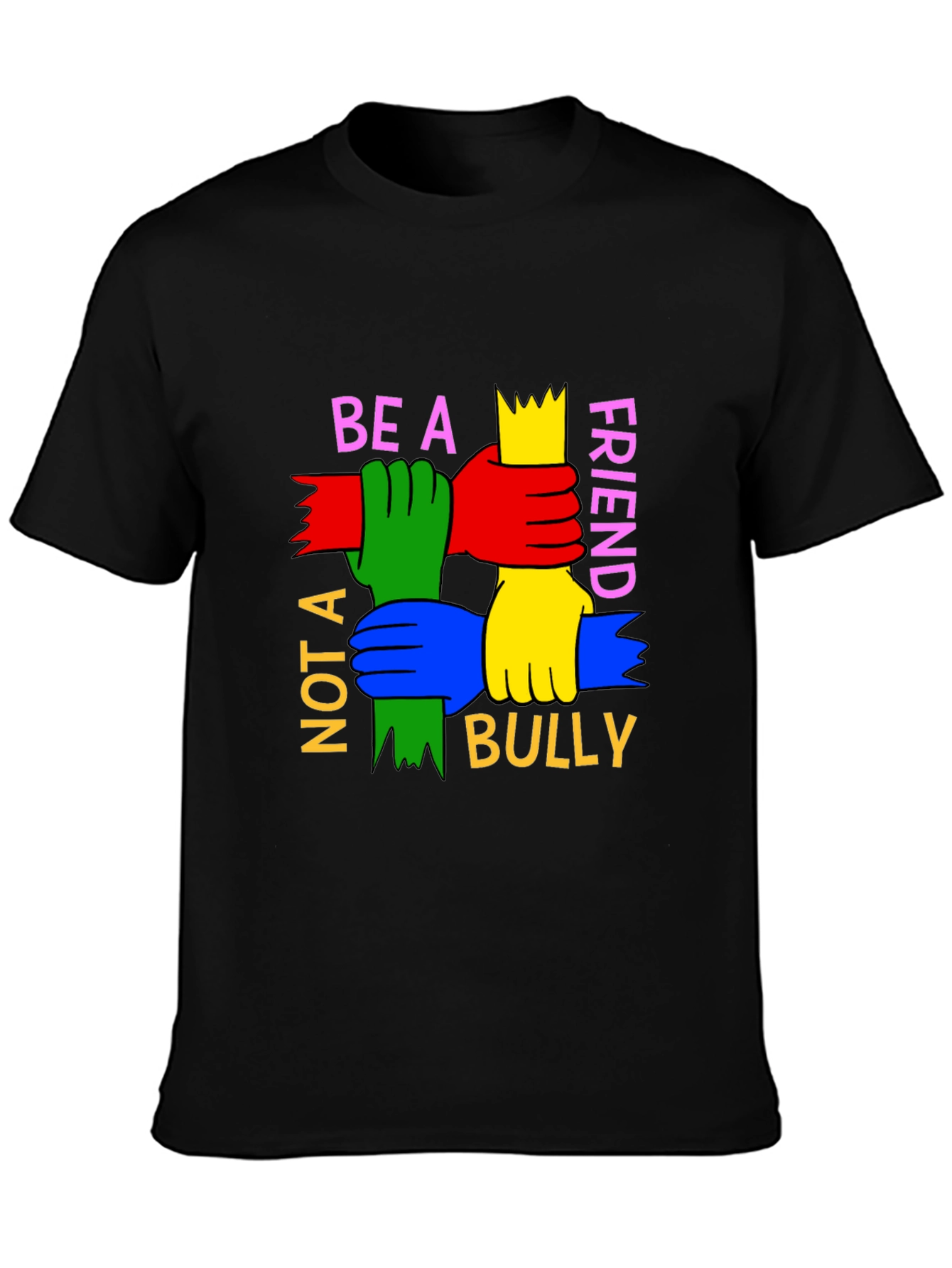 Black Be A Friend T-Shirt: Anti-Bullying Tee view 3