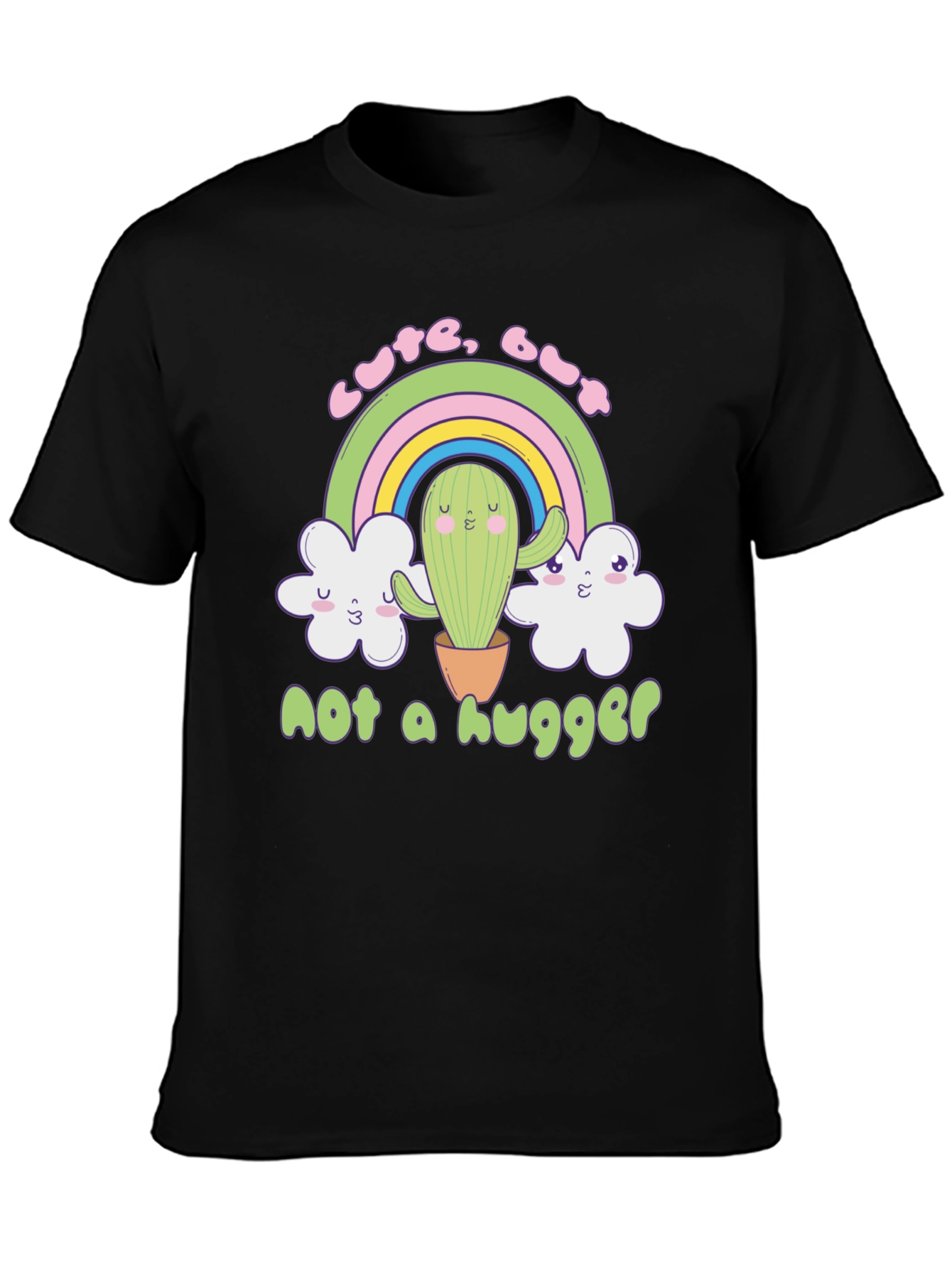 Black Cute But Not a Hugger Graphic T-Shirt view 3