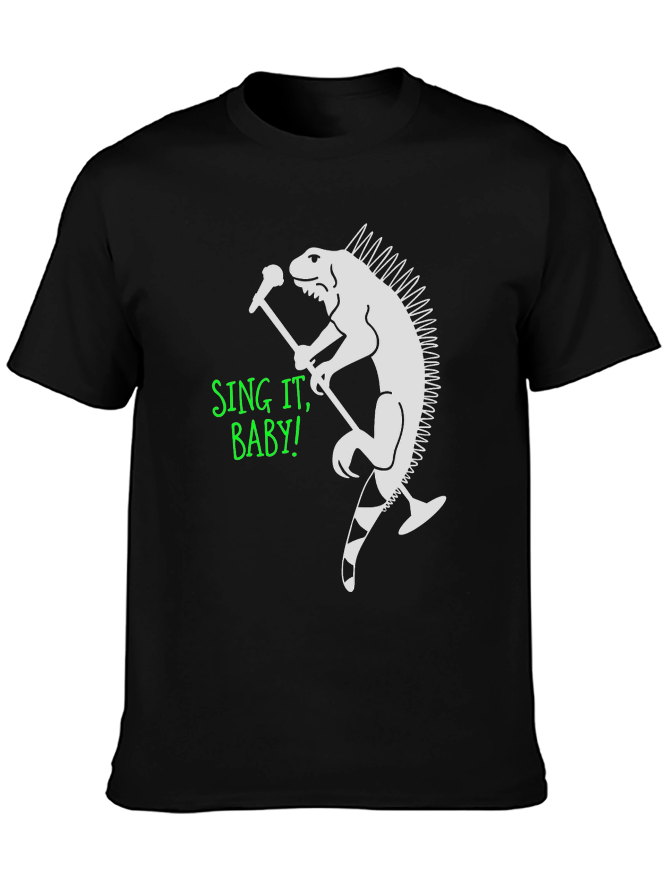 Black Iguana Singer Graphic T-Shirt - Sing It Baby! view 3