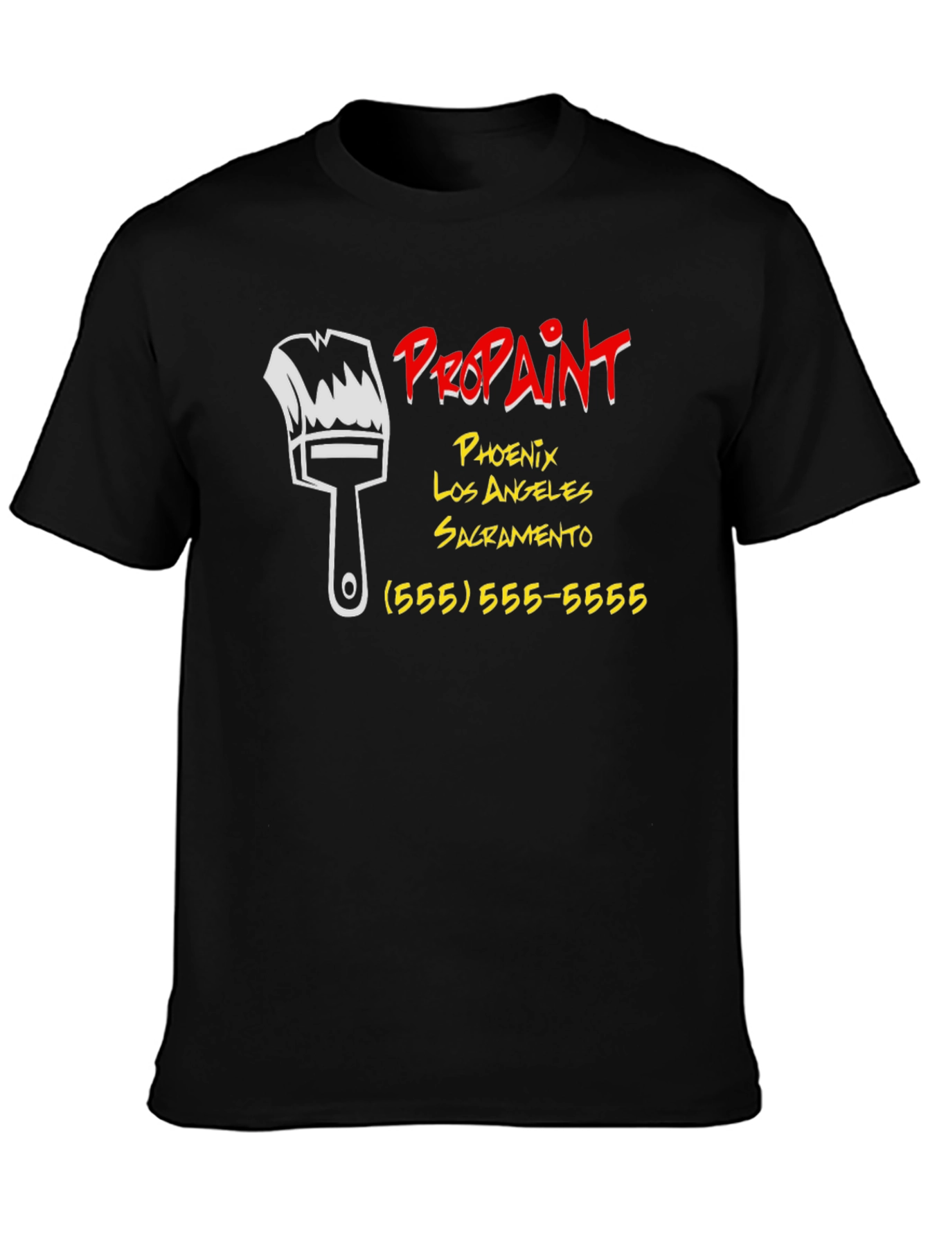 Black Pro Paint Services T-Shirt view 3