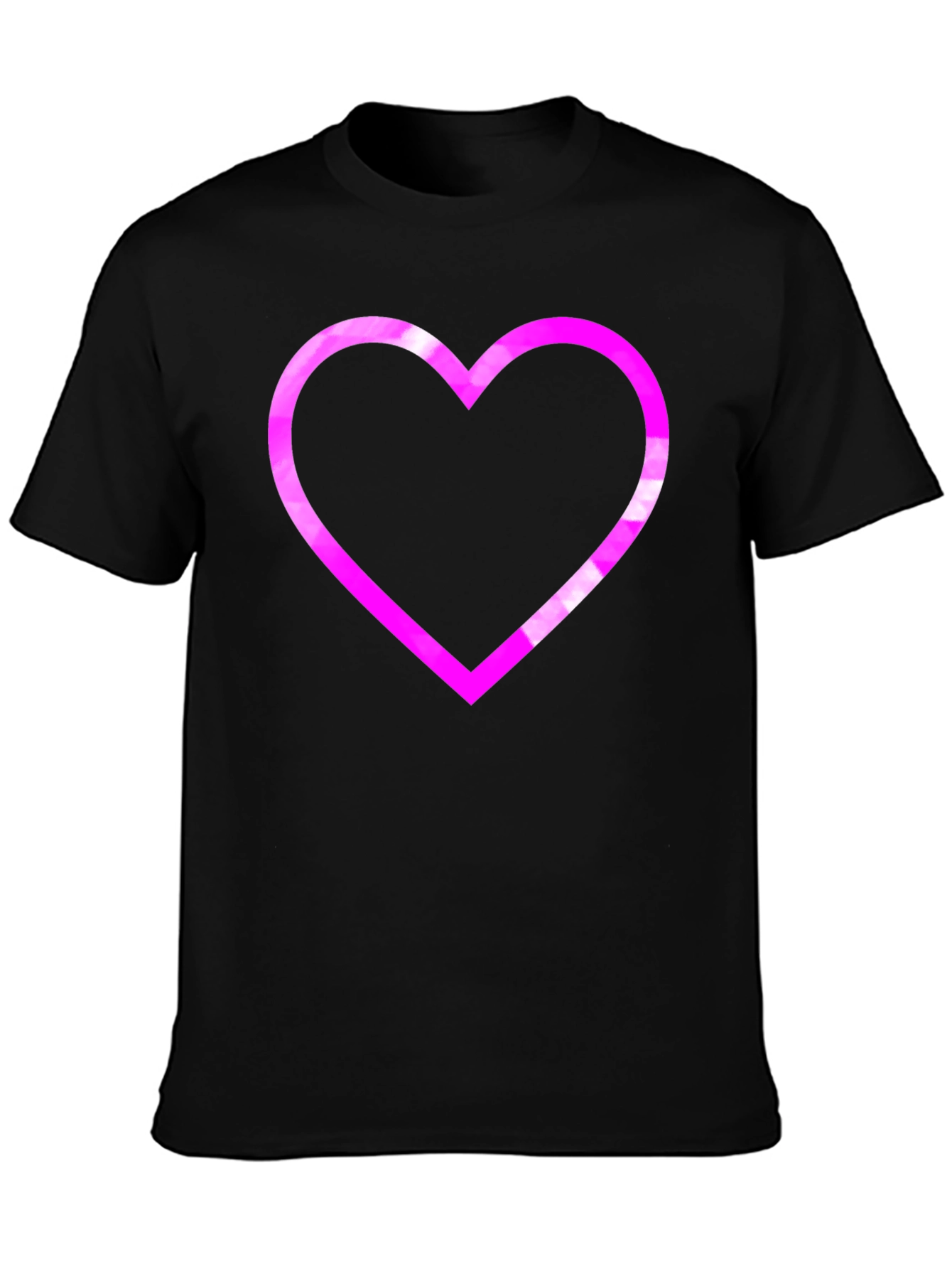 Black Heart Outline Graphic T-Shirt - Black view 3