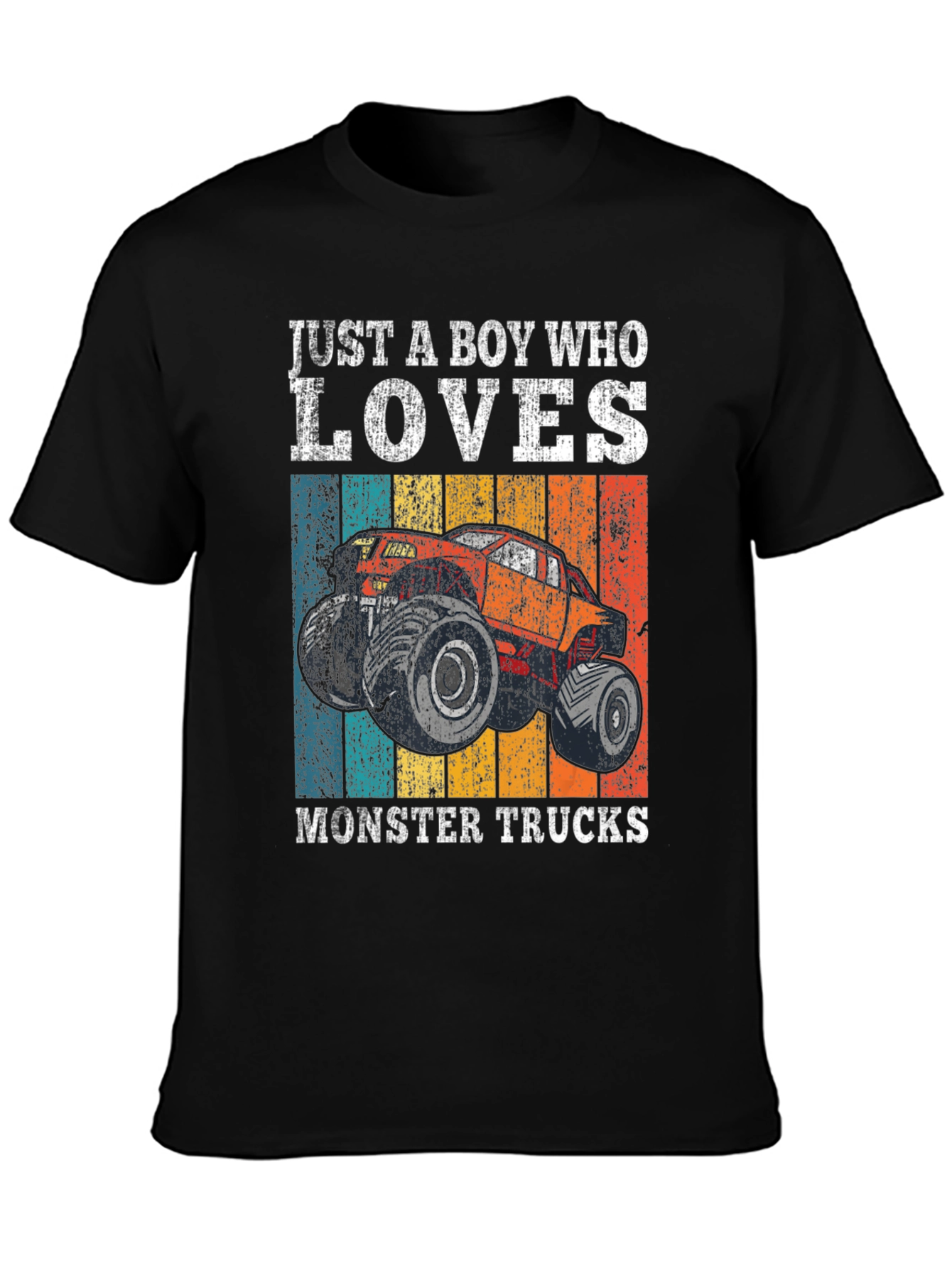 Black Monster Truck Lover Graphic Tee view 3