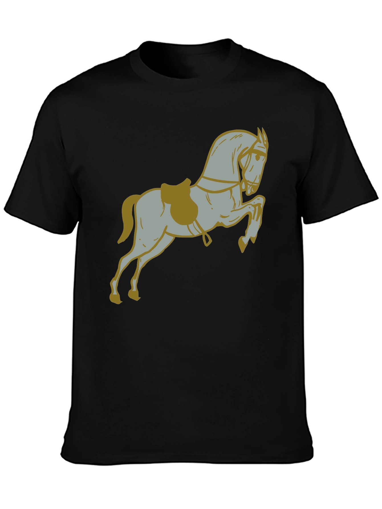 Black Horse Graphic Print Black T-Shirt view 3