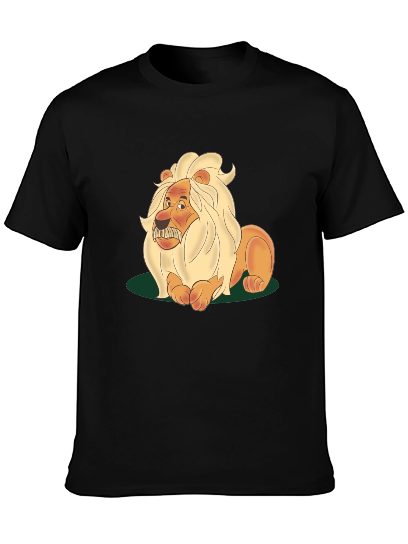 Black Lion Cartoon Graphic Tee - Black view 3