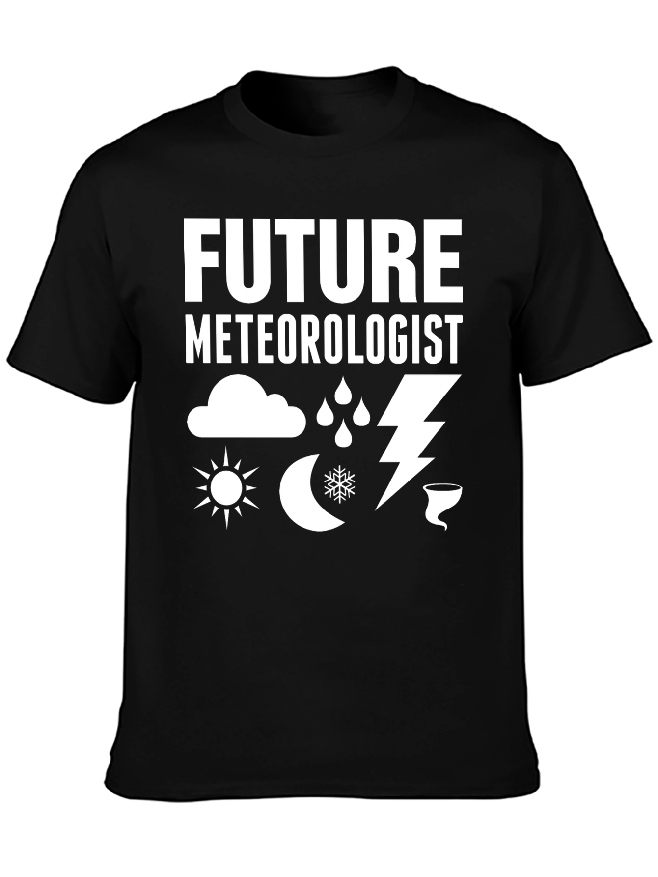 Black Future Meteorologist Graphic T-Shirt Weather Fan Tee view 3