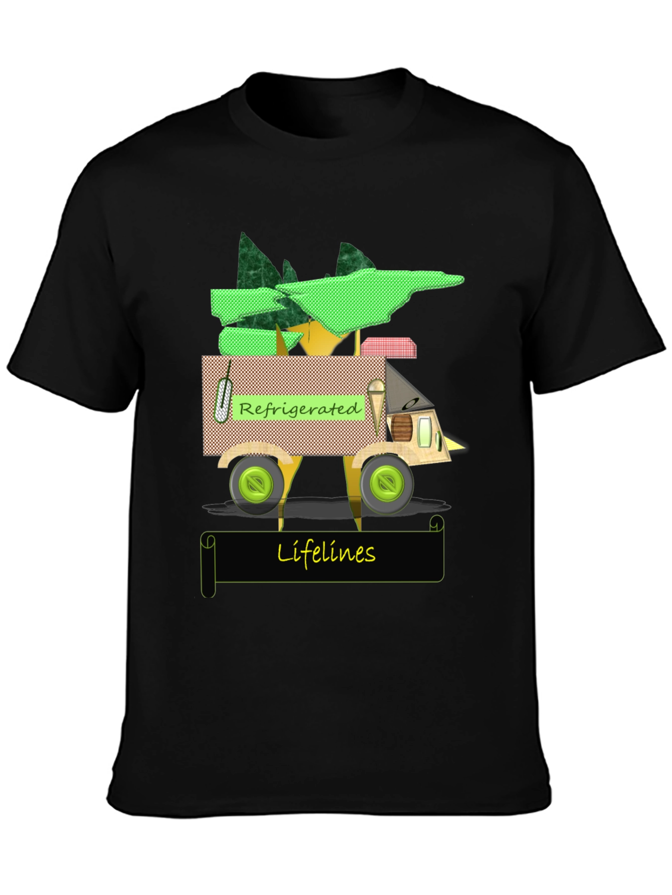 Black Refrigerated Lifelines Graphic T-Shirt view 3