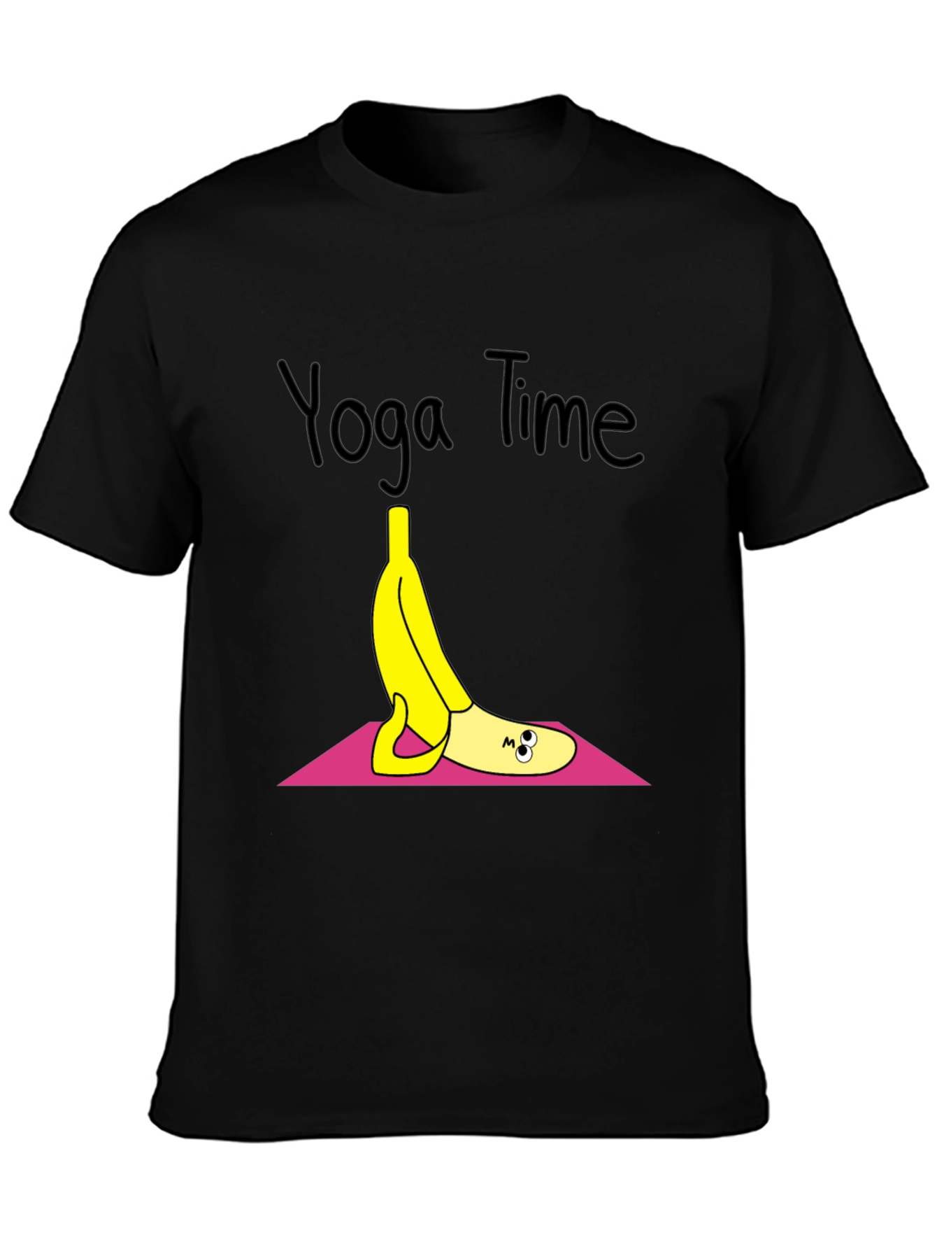 Black Yoga Banana T-Shirt - Relaxed Fit view 3