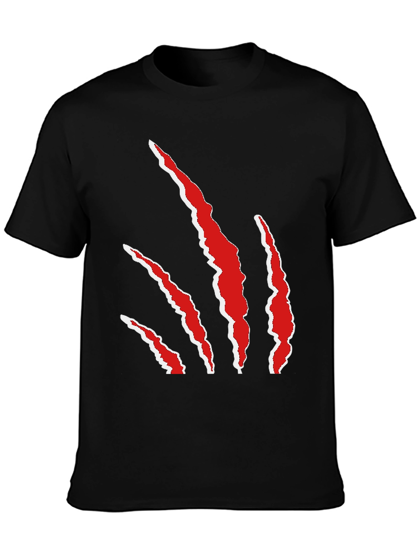 Black Claw Mark Graphic Tee - Black Casual T-Shirt view 3