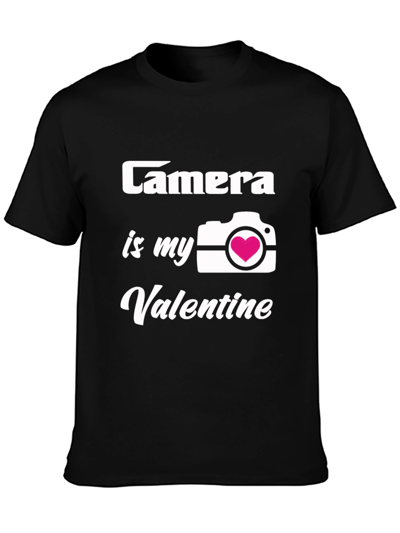 Black Camera is My Valentine T-Shirt Photographer Gift view 3