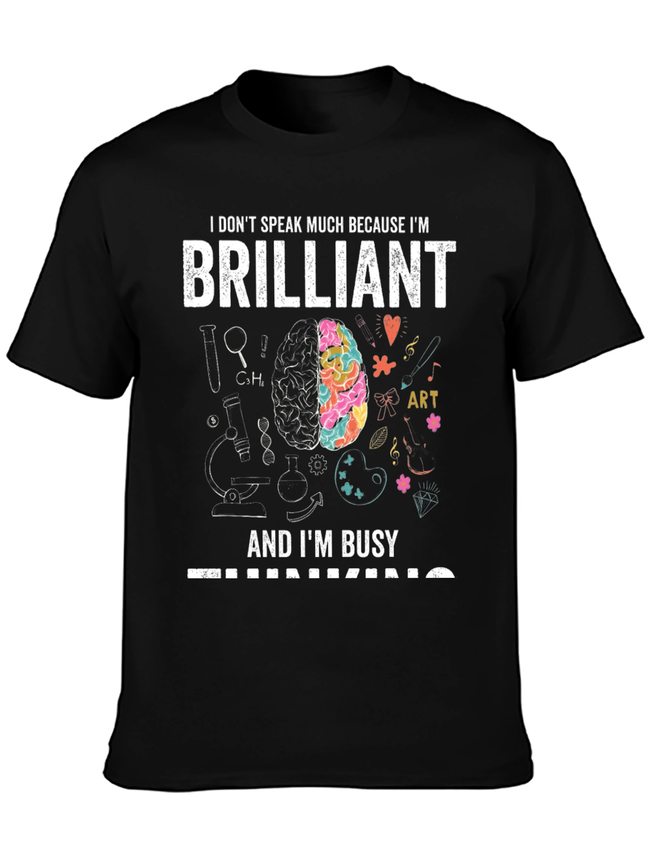 Black Brilliant and Busy T-Shirt - Smart Gift Idea! view 3