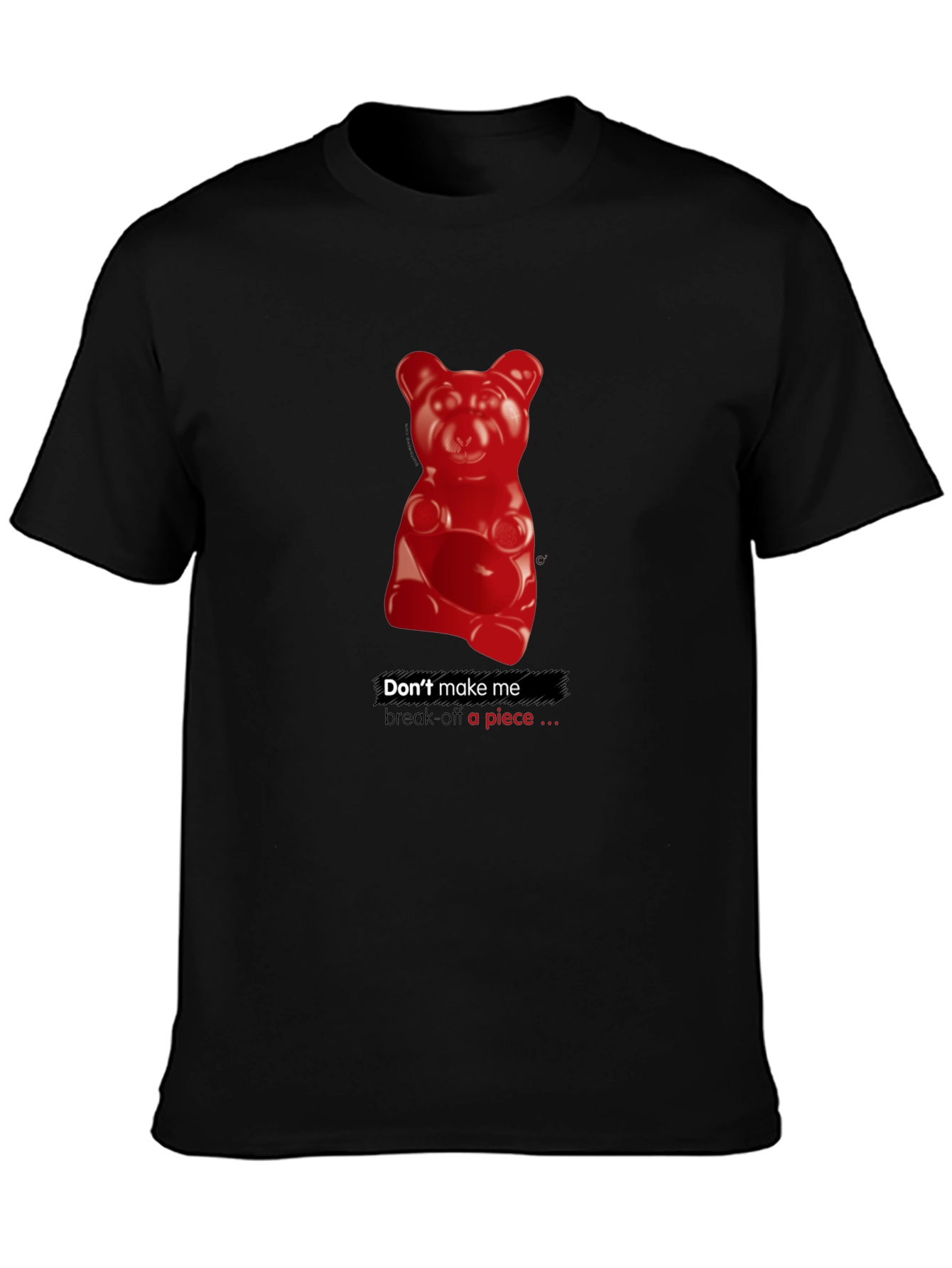 Black Gummy Bear Warning Graphic T-Shirt - Black view 3