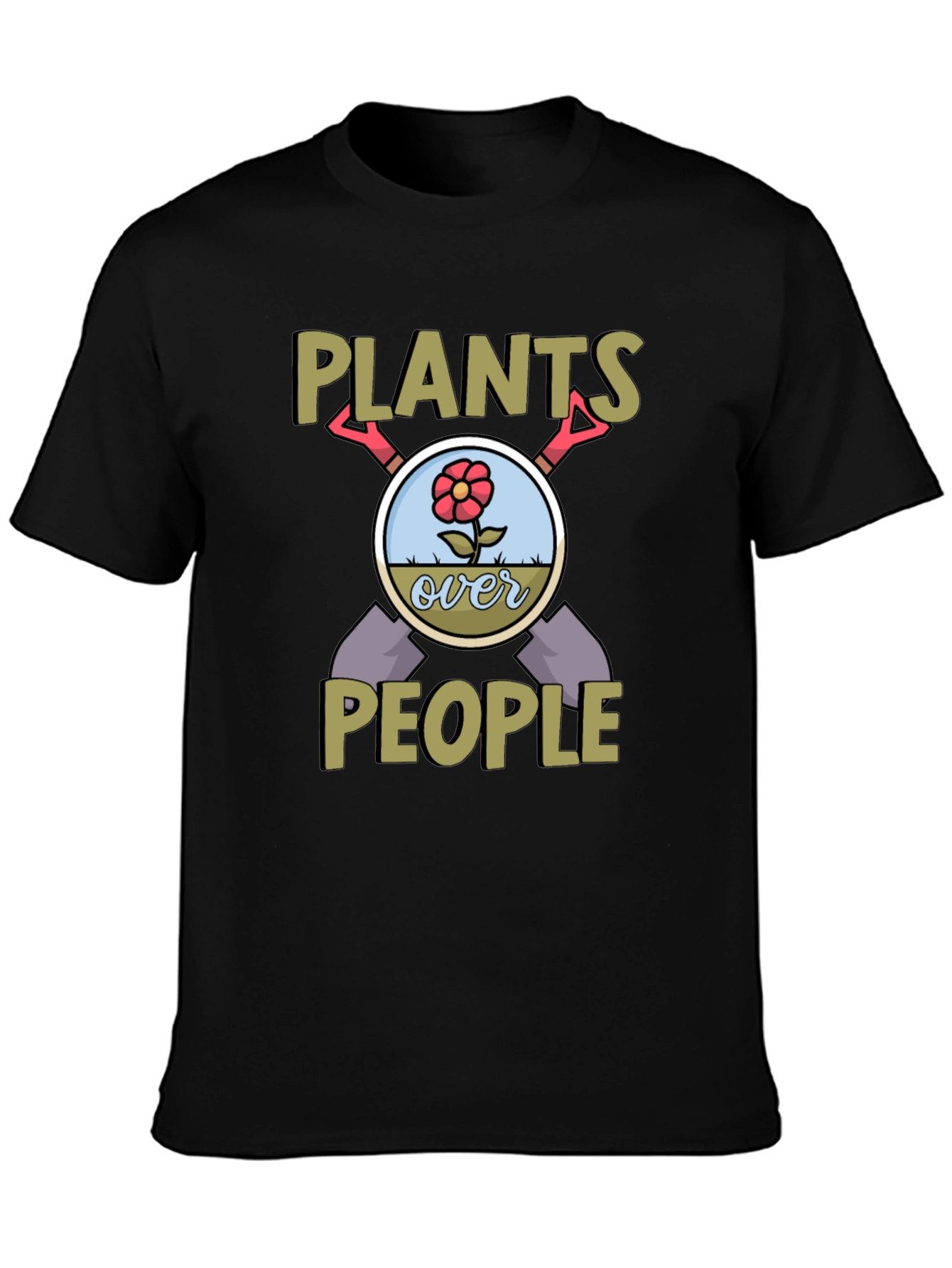 Black Plants Over People Graphic Tee view 3