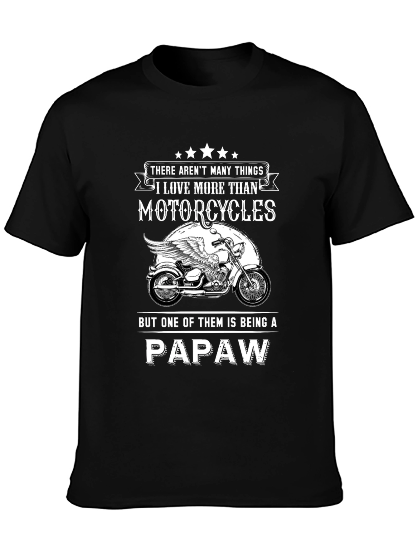 Black Motorcycle Papaw T-Shirt view 3