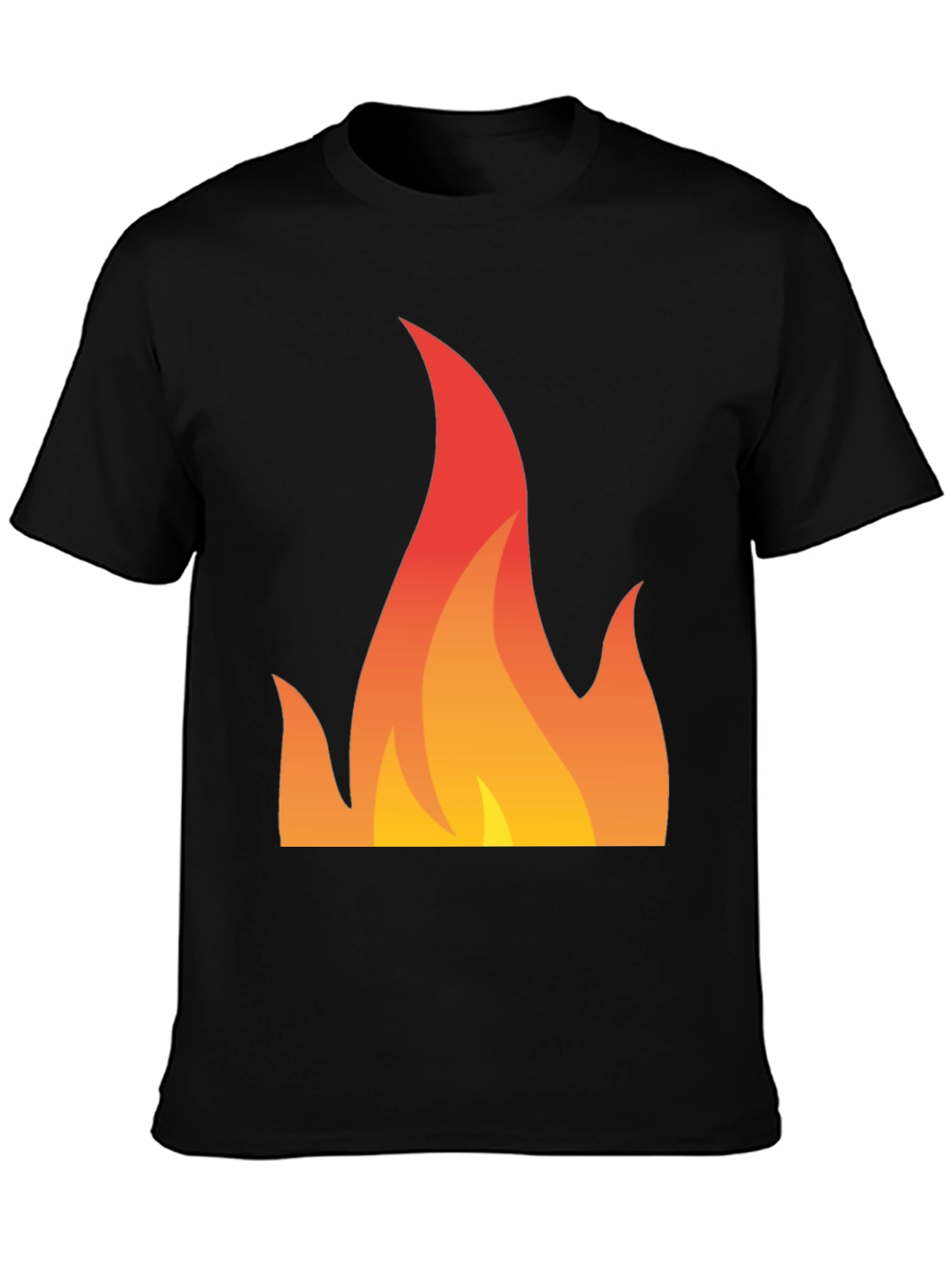 Black Fiery Graphic Tee - Bold Flame Design view 3