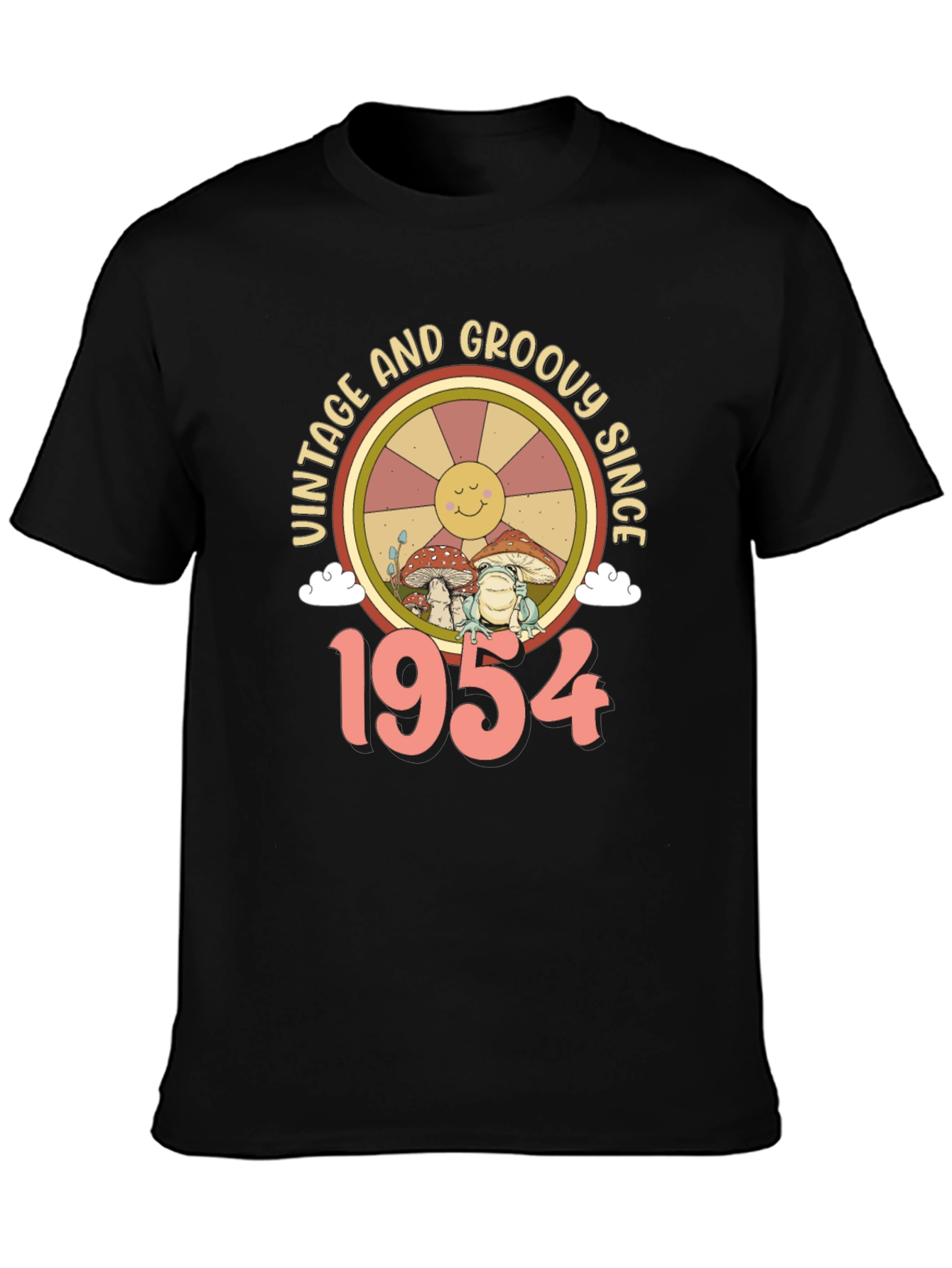 Black Vintage & Groovy Since 1954 T-Shirt view 3