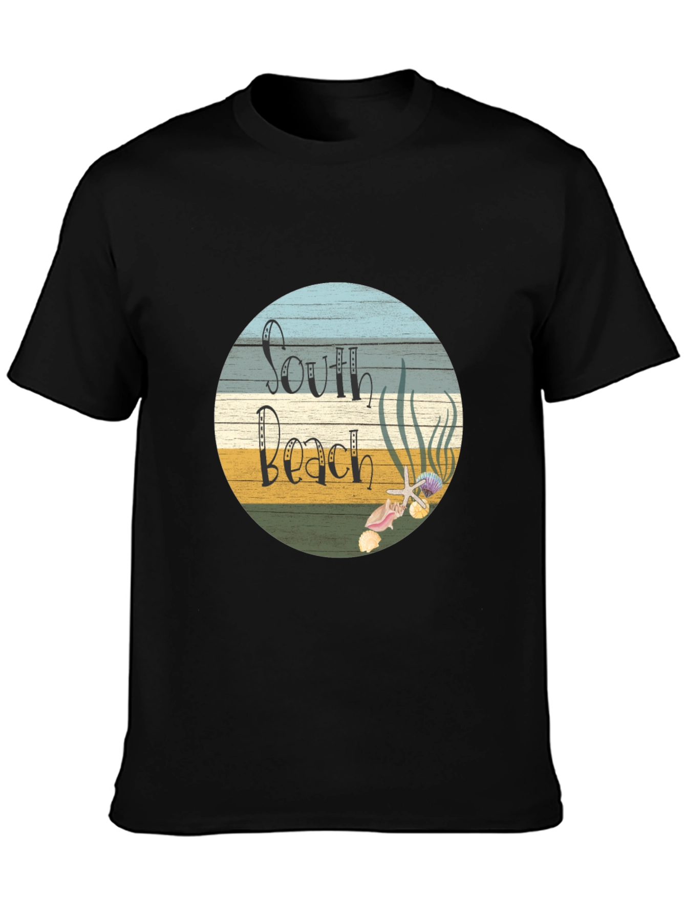 Black South Beach Graphic Tee - Unisex Black T-Shirt view 3