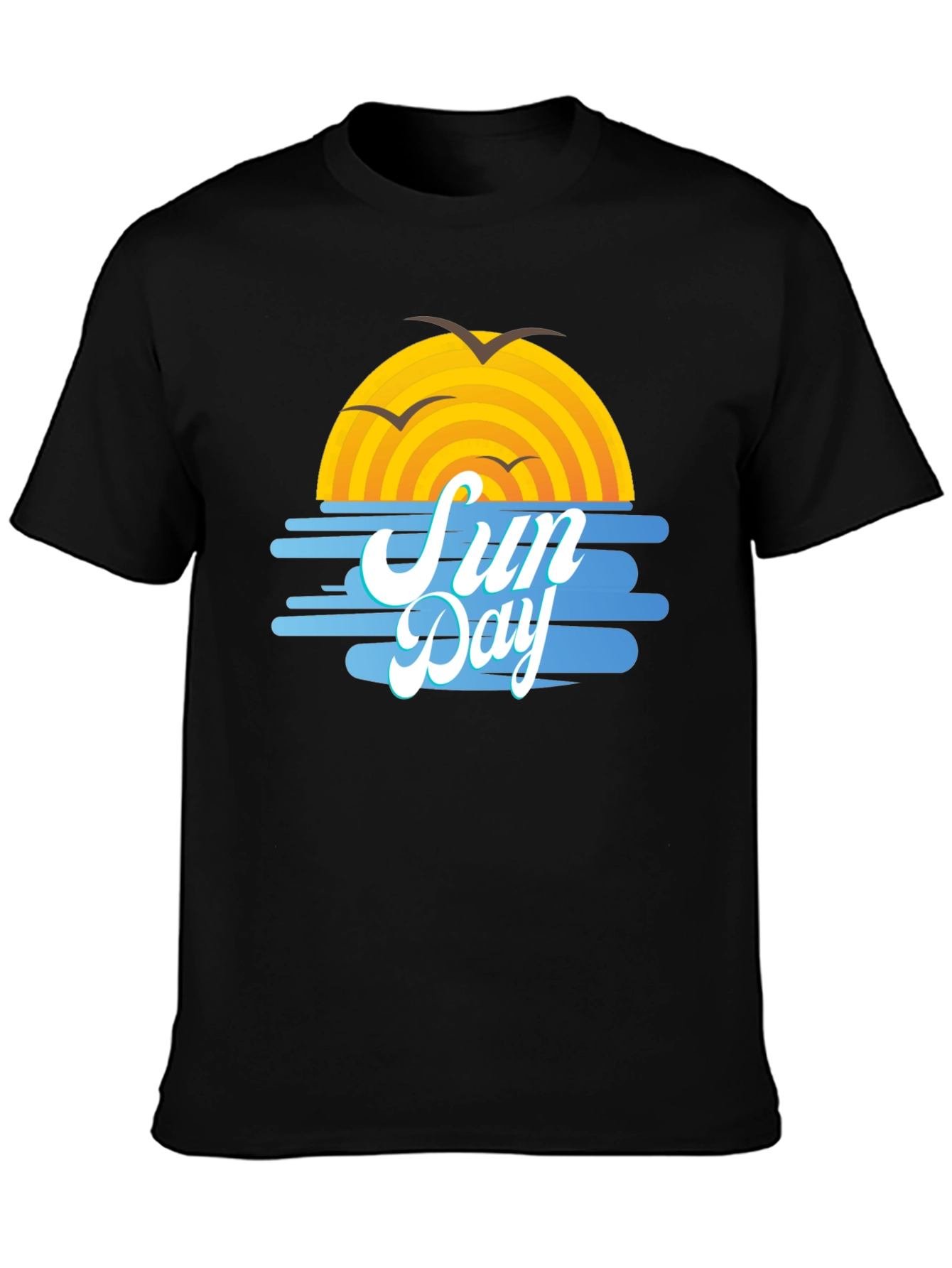 Black Sun Day Graphic Tee - Black Cotton T-Shirt view 3