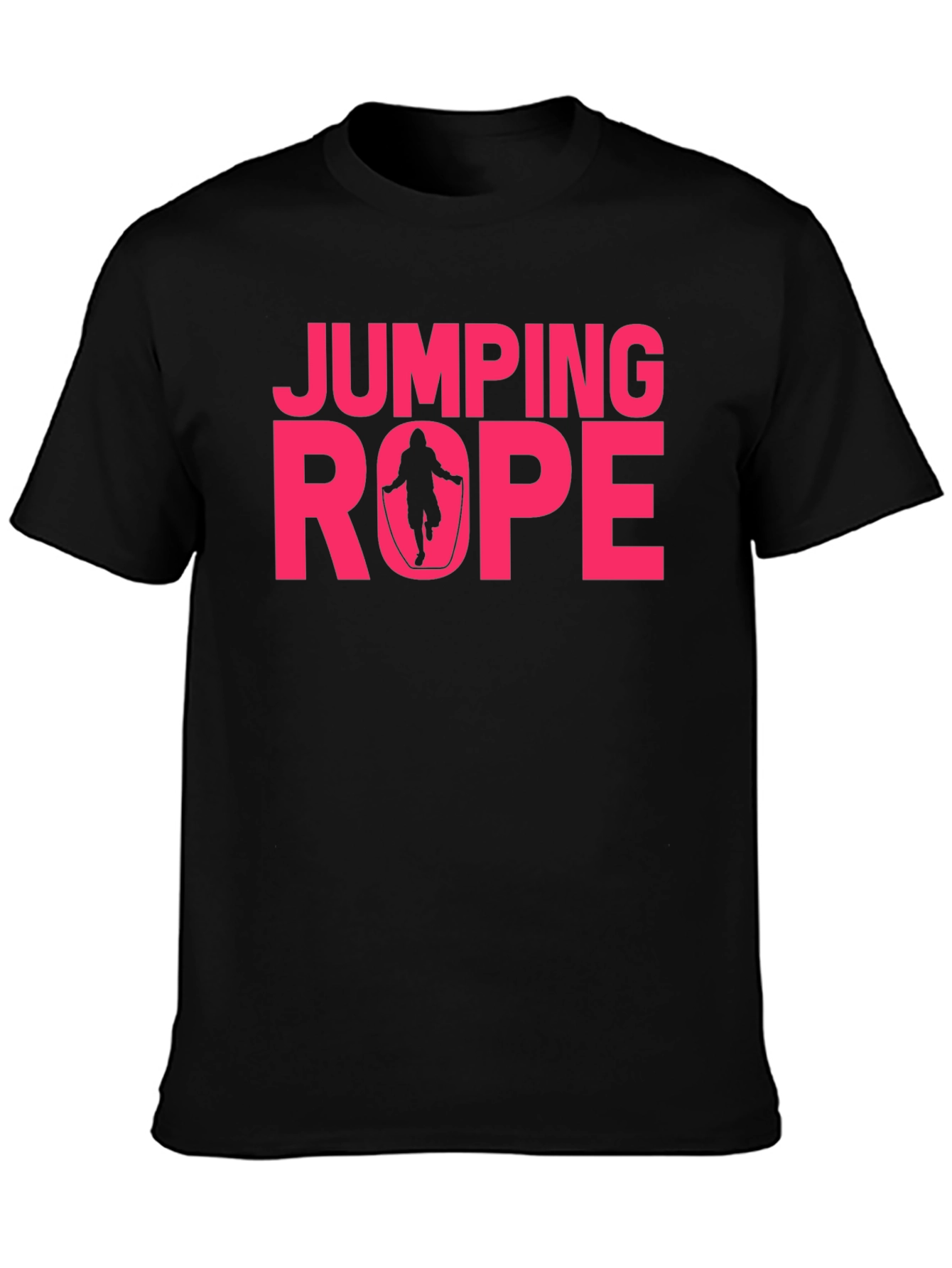 Black Jumping Rope Graphic T-Shirt - Fitness Apparel view 3