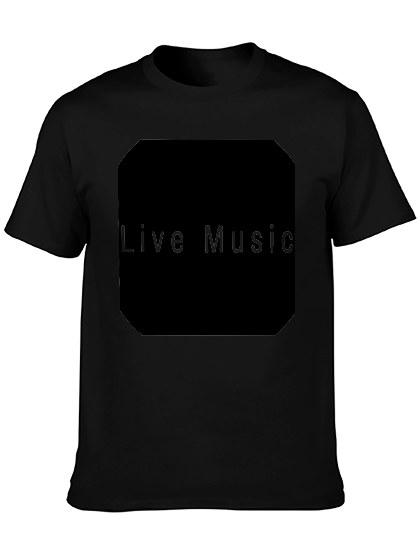 Black Men's Black Live Music Graphic Tee view 3