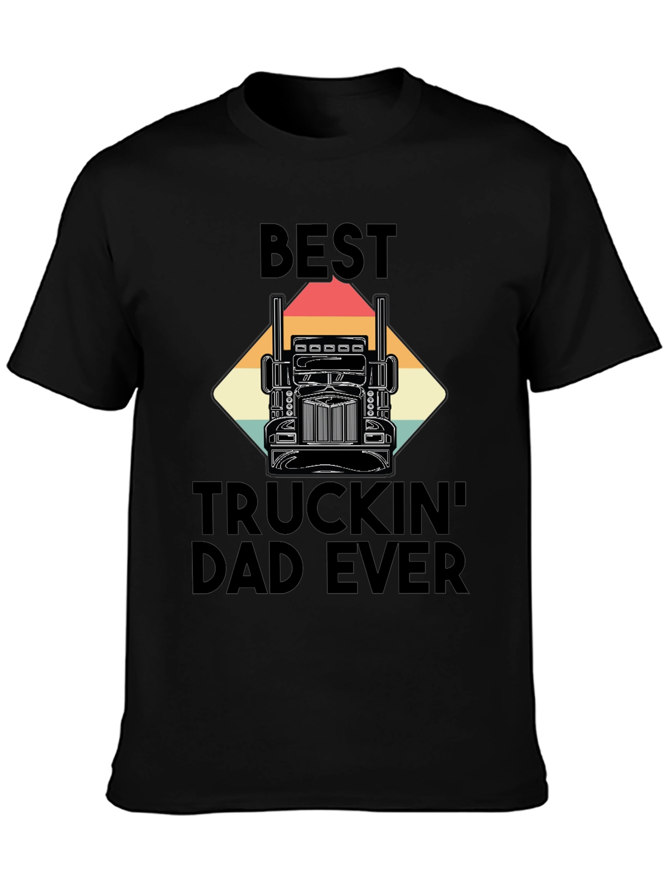 Black Best Truckin' Dad Ever T-Shirt - Black view 3