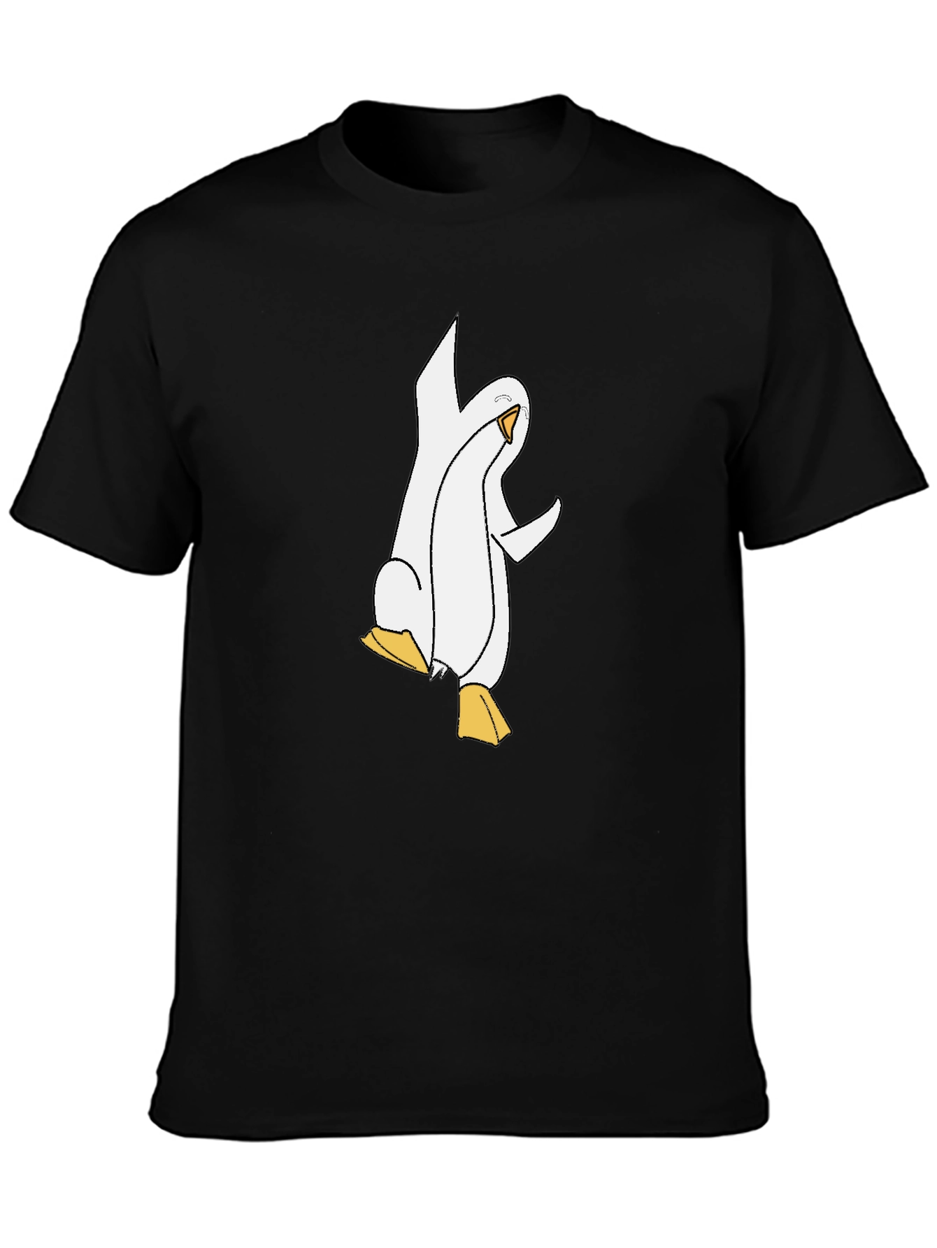 Black Funny Penguin Graphic Black T-Shirt view 3