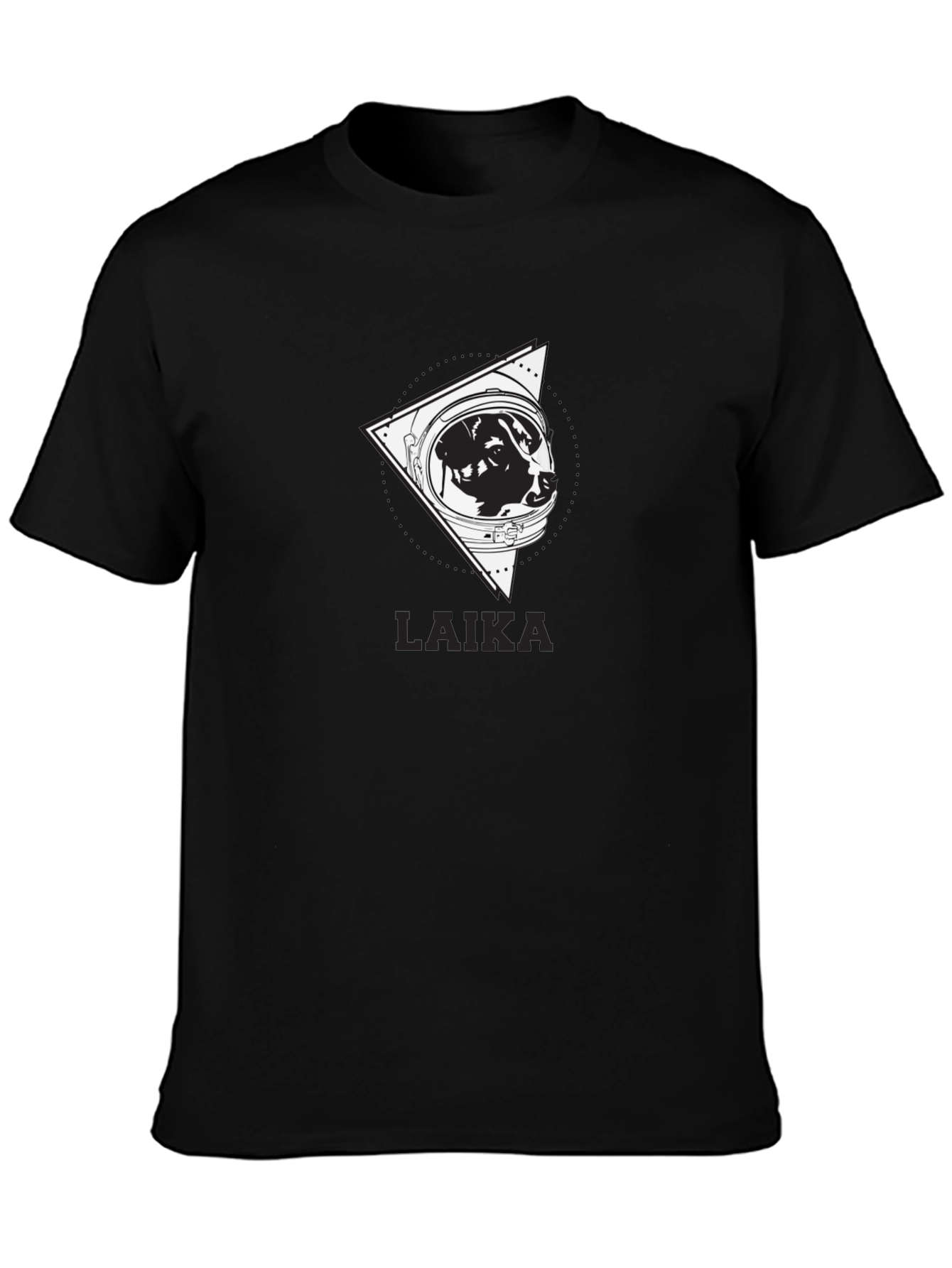 Black Laika Space Dog Graphic Tee - Unisex view 3