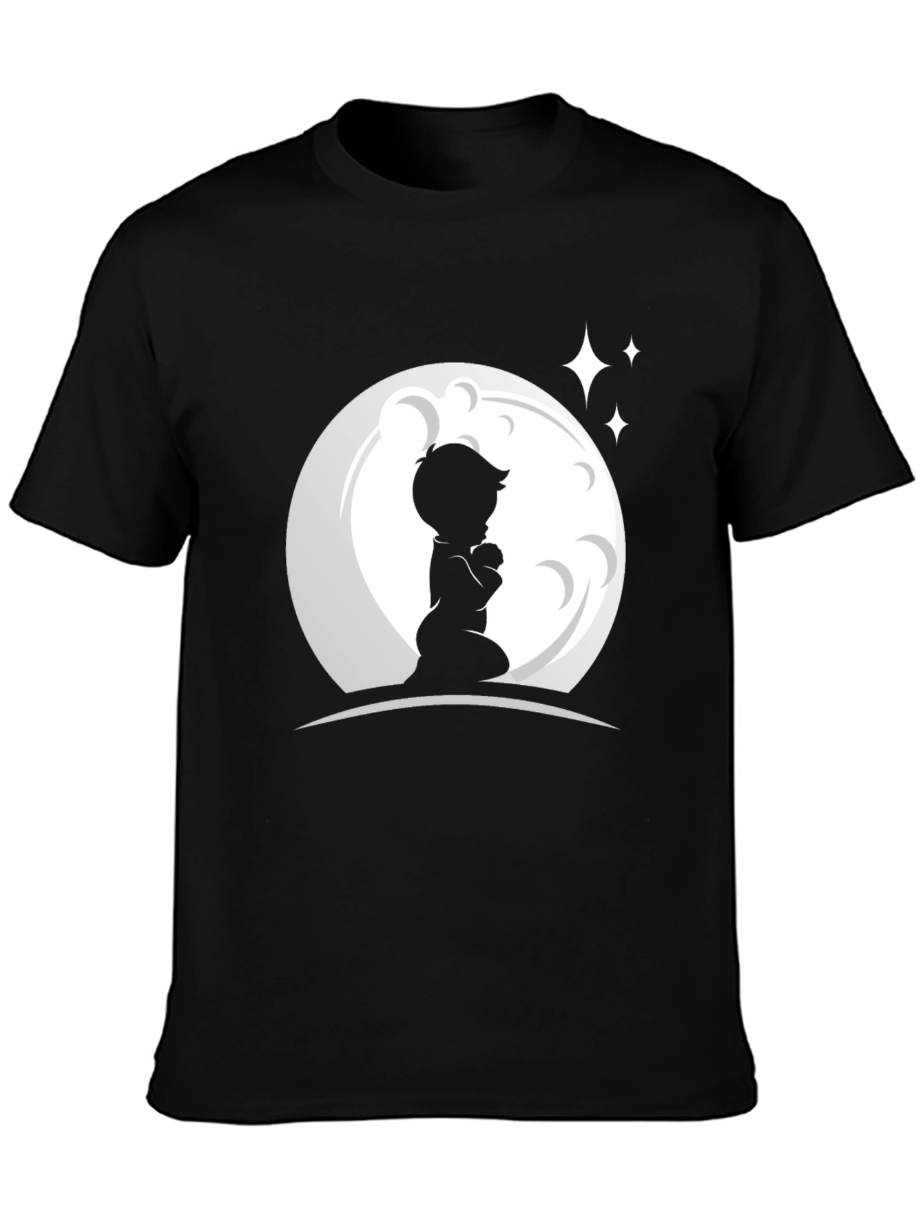Praying Boy Moon Graphic T-Shirt - 3
