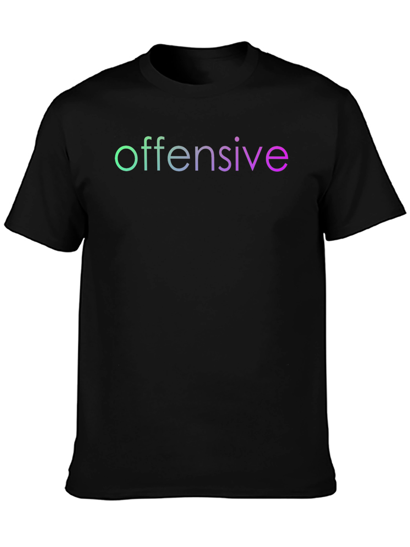 Black Offensive T-Shirt - Gradient Text Tee view 3
