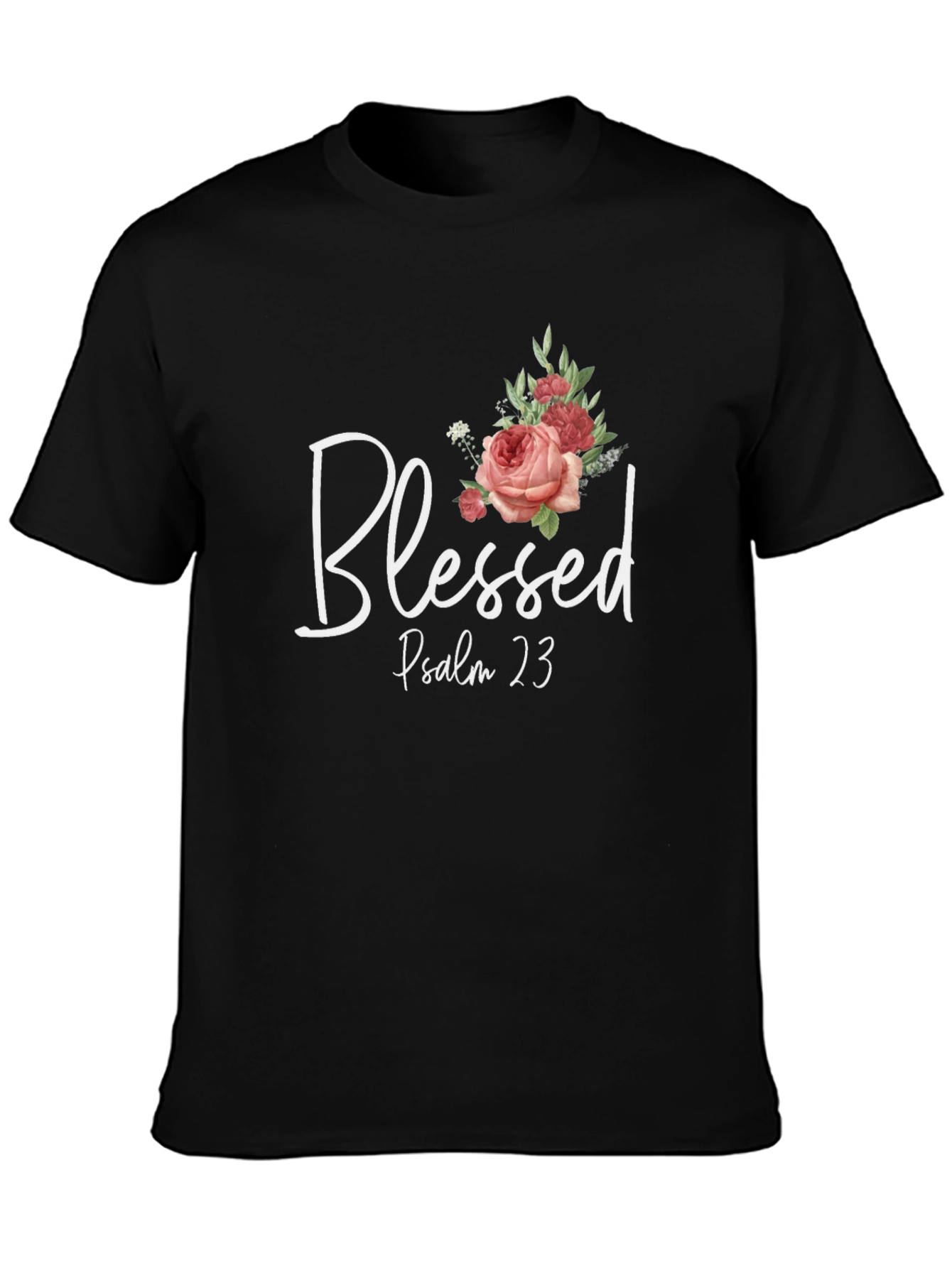 Black Blessed Psalm 23 Graphic T-Shirt view 3