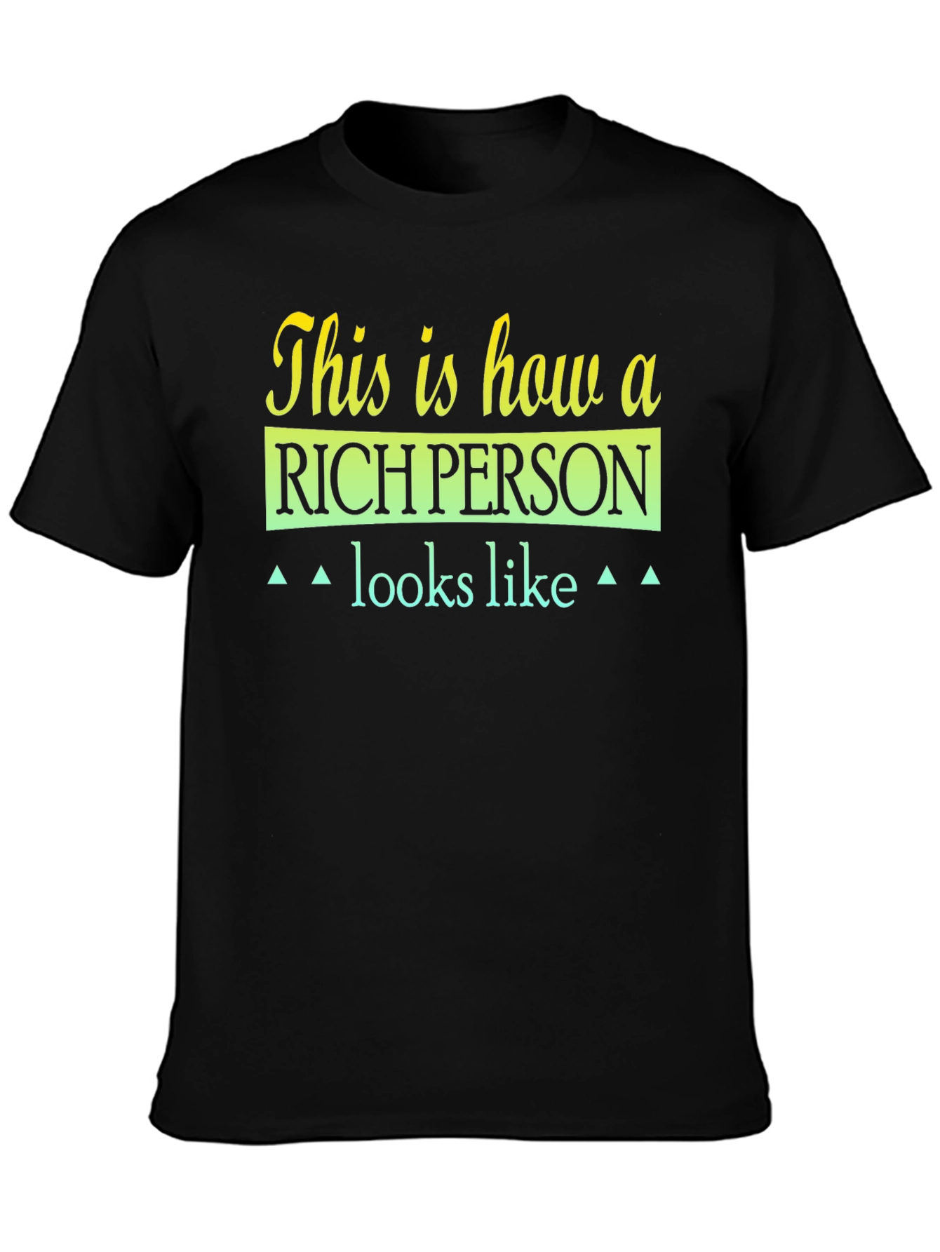 Black Rich Person Graphic Tee - Premium Cotton Blend, Unique Design view 3