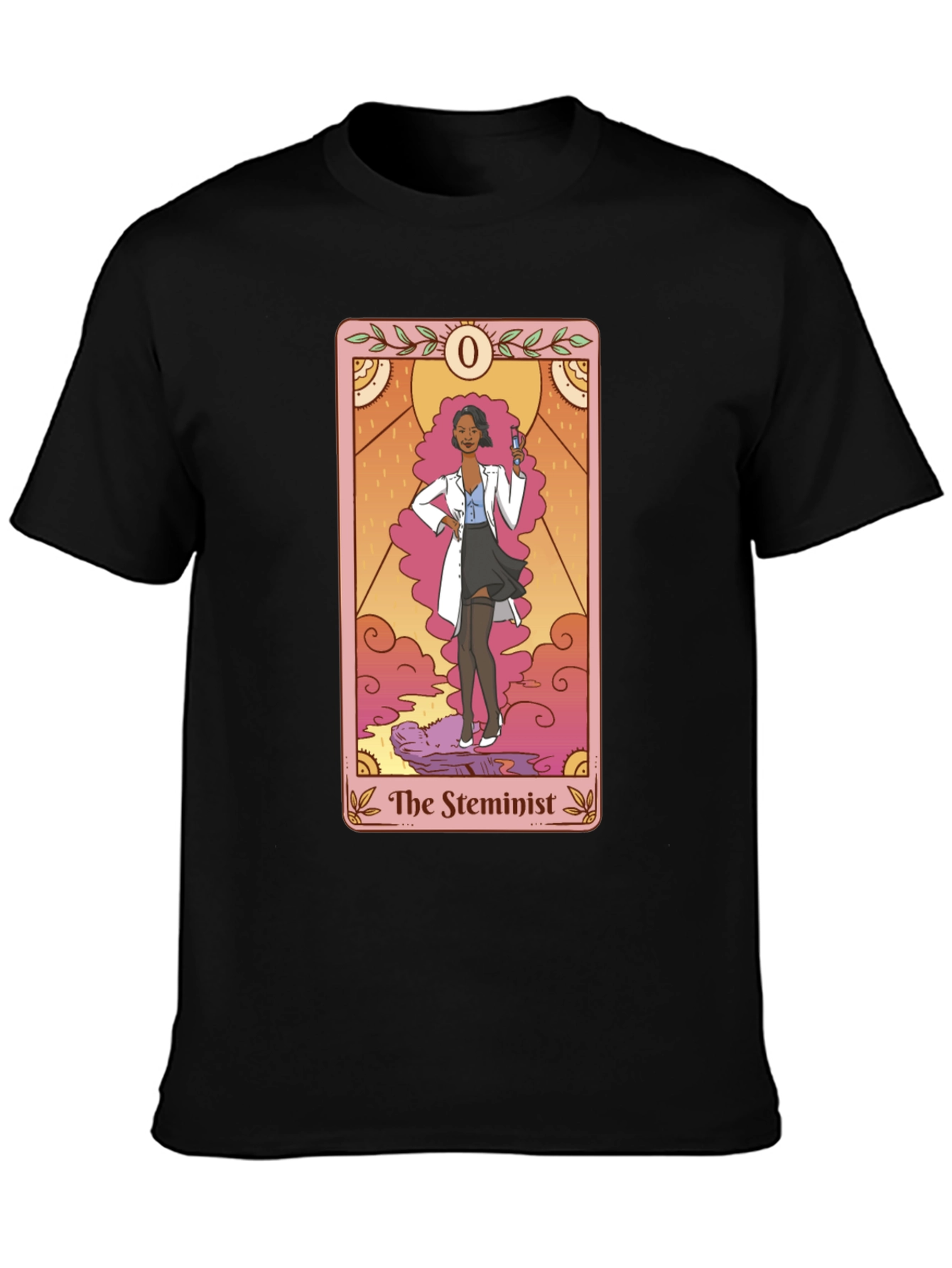 Black The Steminist Tarot Card T-Shirt - Black view 3