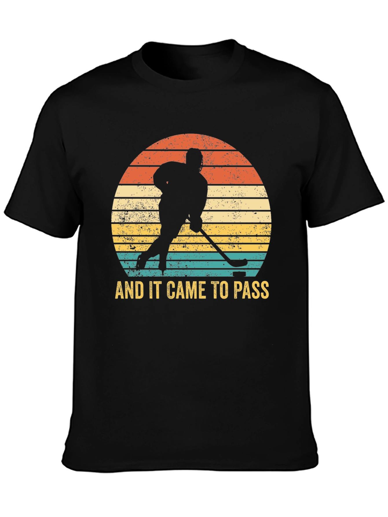 Black Vintage Hockey Player Graphic T-Shirt view 3