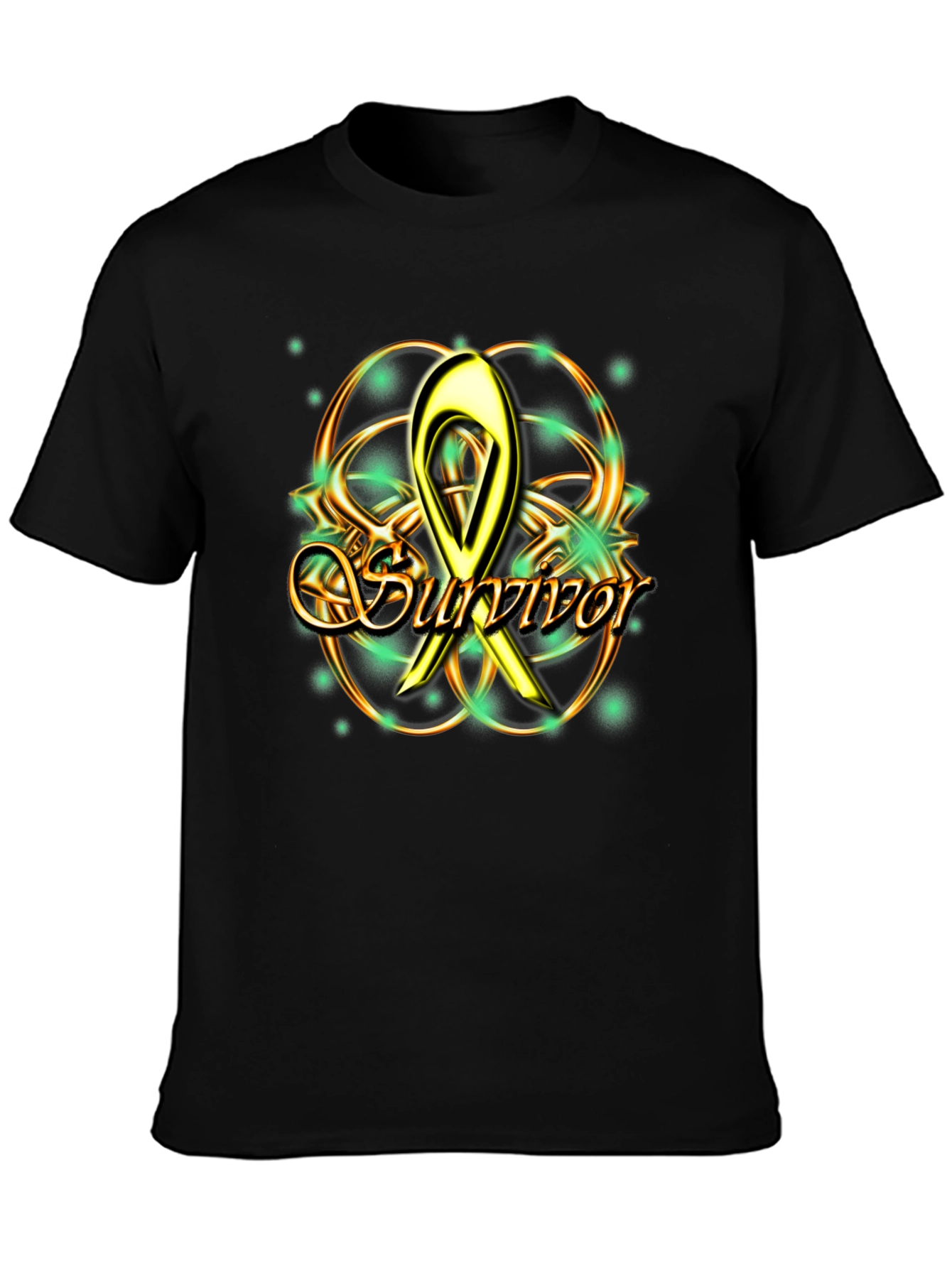 Black Survivor Awareness Ribbon Graphic Tee view 3