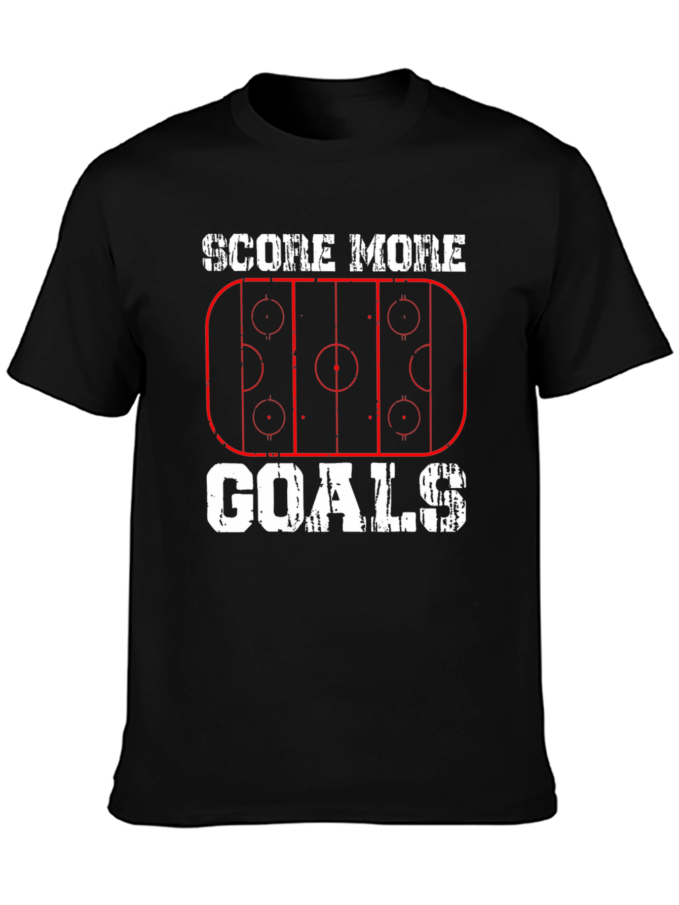 Black Score More Goals Hockey Graphic Tee view 3
