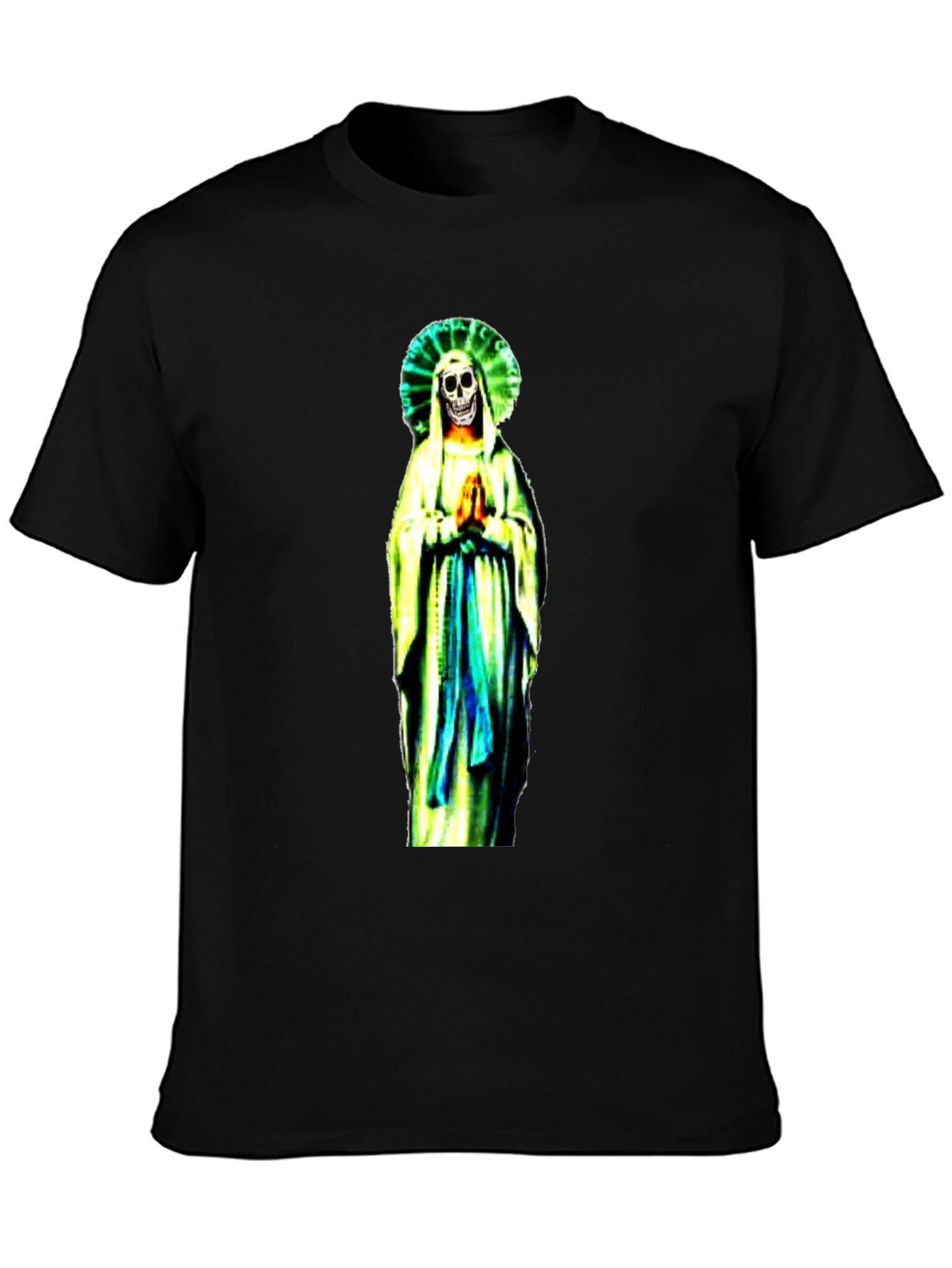 Black Grim Reaper Virgin Mary T-Shirt - Black view 3