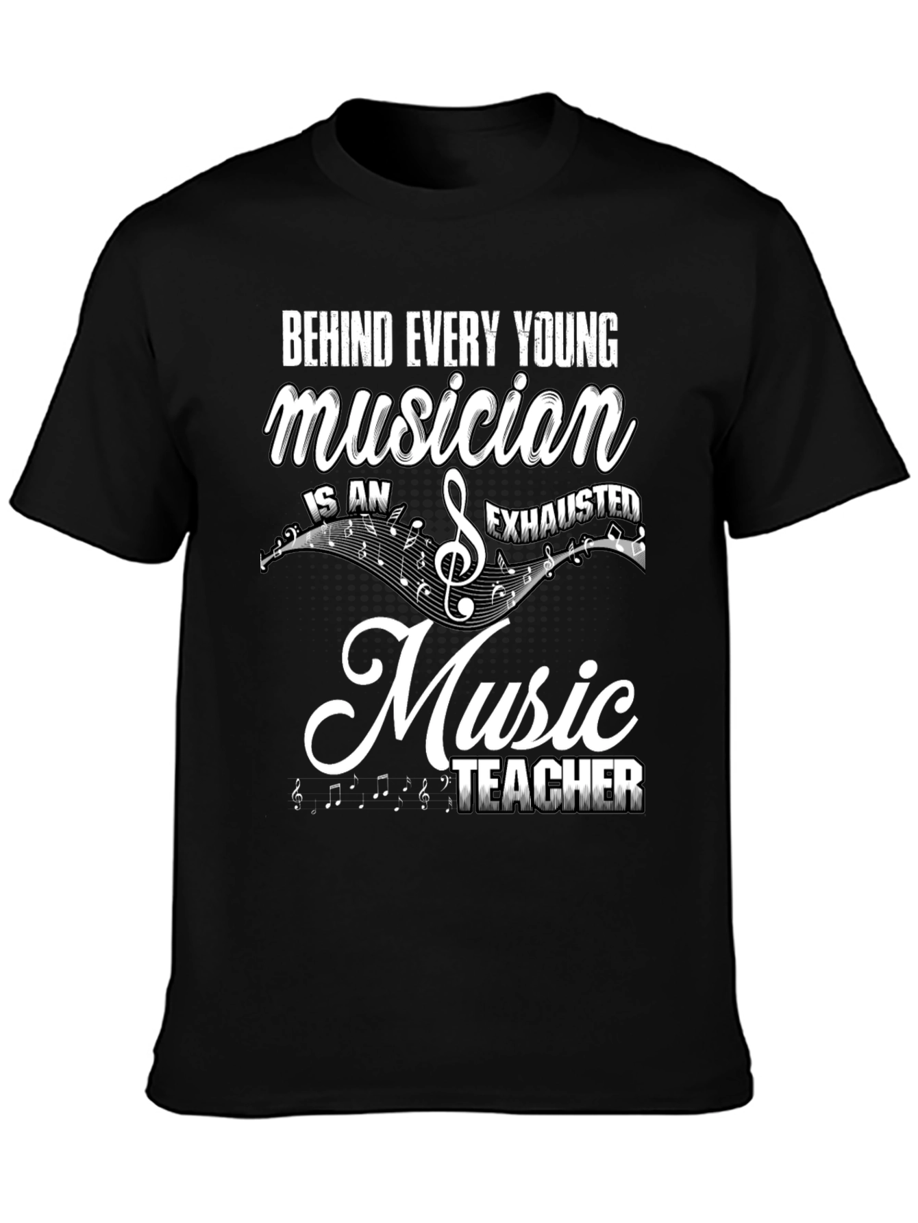 Black Musician Teacher Graphic T-Shirt - Music Lover Gift view 3