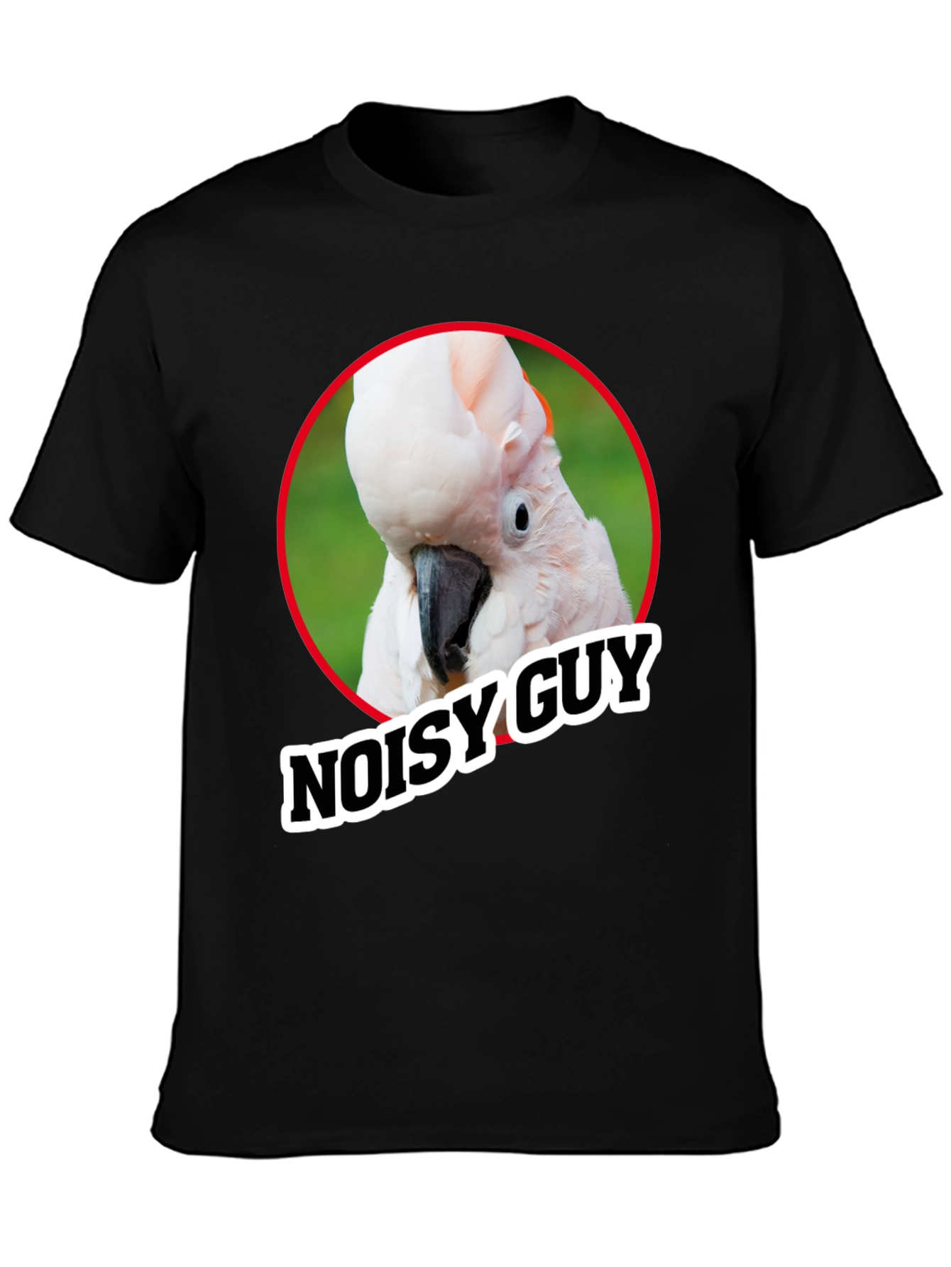 Black Noisy Guy Parrot Graphic Tee - Unique Bird Lover Shirt view 3