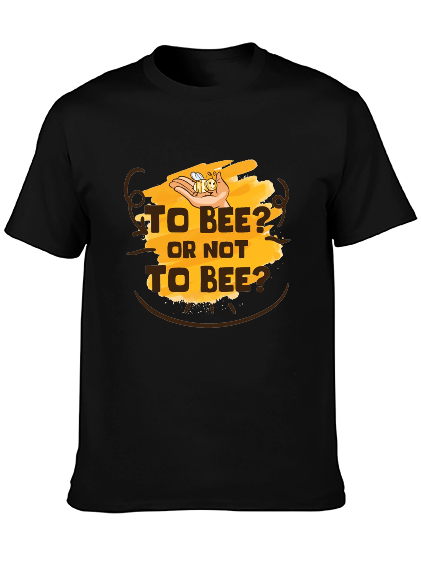 Black To Bee? Men's Graphic Tee - Black Cotton T-Shirt view 3