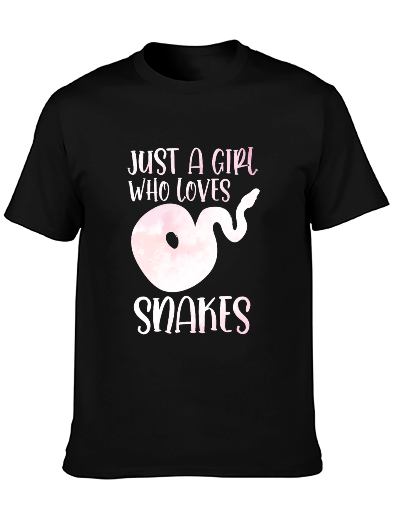 Black Girl Who Loves Snakes Black T-Shirt view 3
