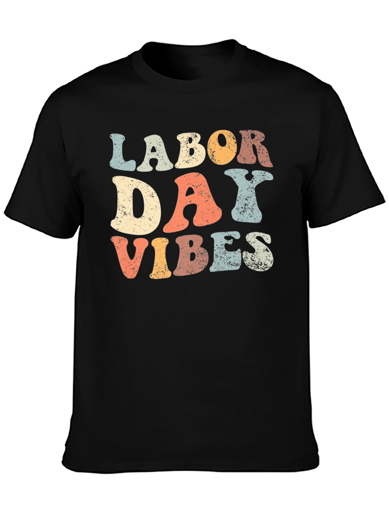 Black Labor Day Vibes Retro T-Shirt view 3
