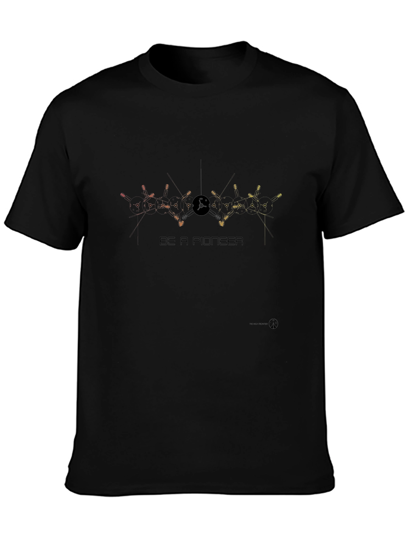 Black Be a Pioneer Graphic Black T-Shirt view 3