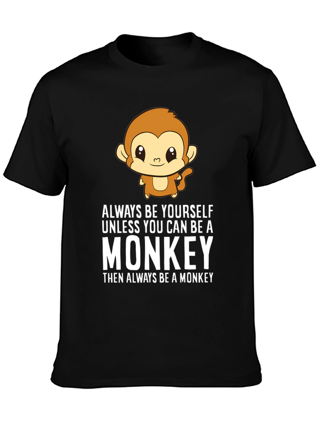 Black Always Be Yourself Monkey Graphic T-Shirt view 3