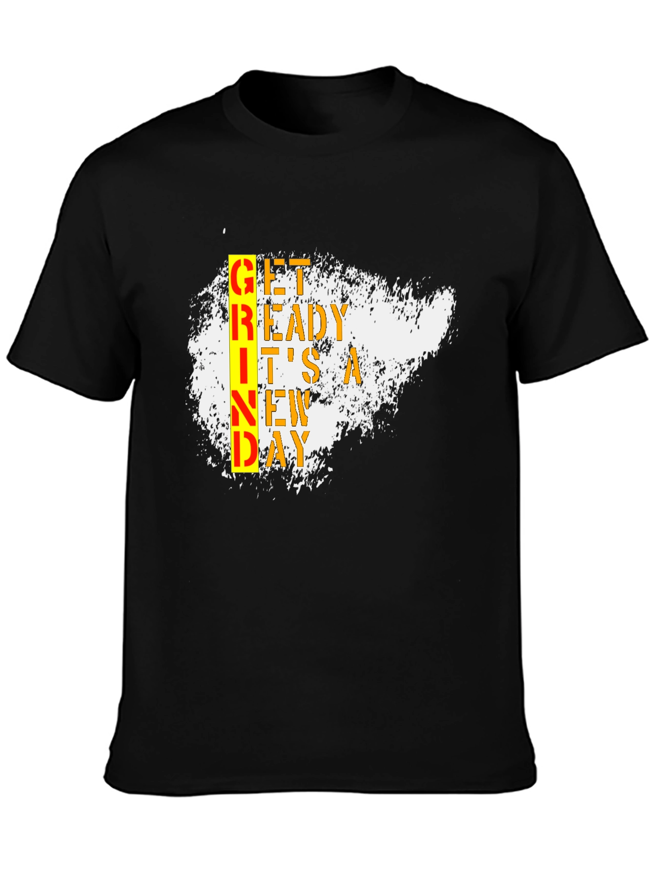 Black Motivational Grind Graphic Tee - Black view 3