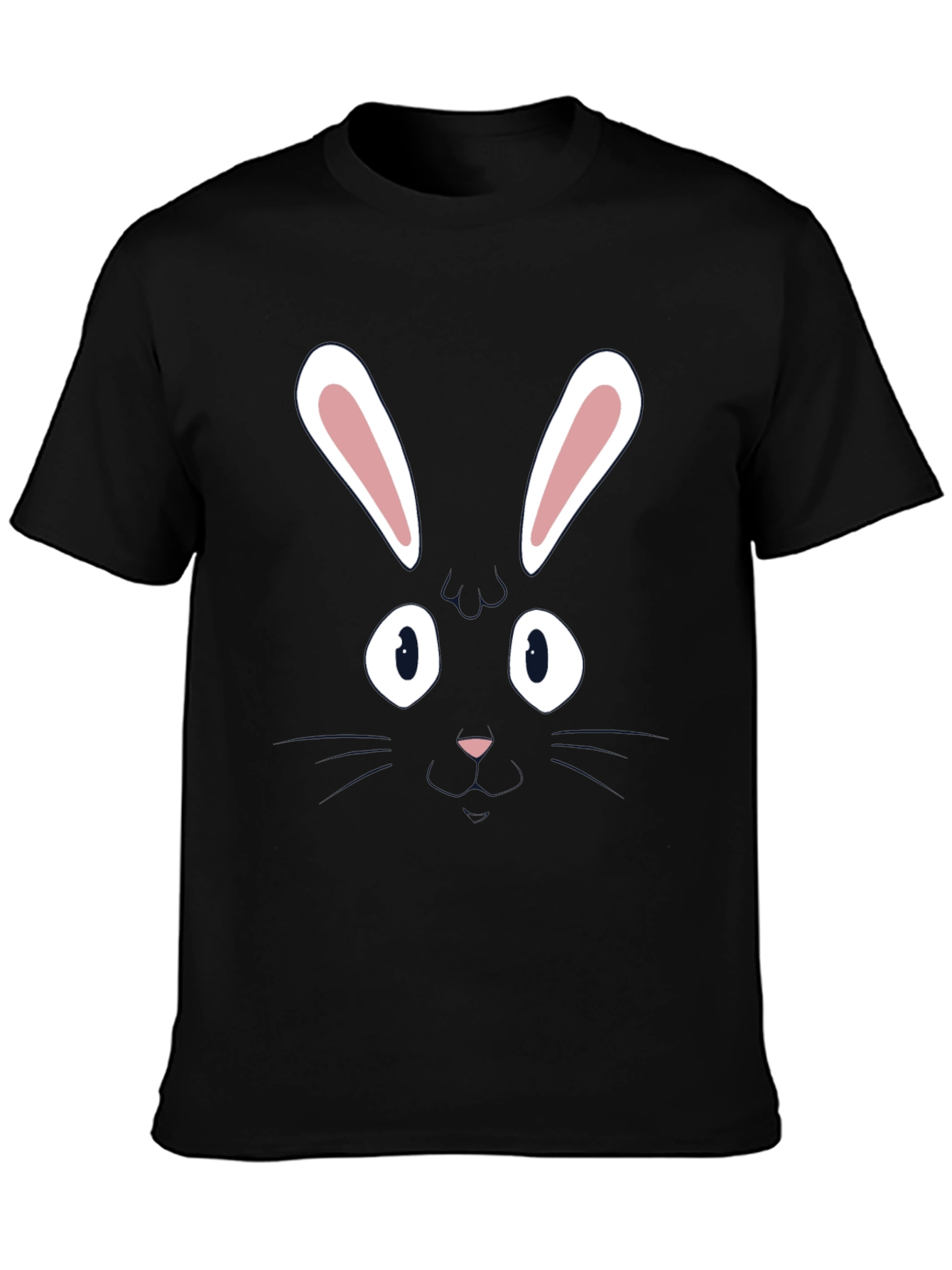 Black Bunny Face Graphic Tee view 3