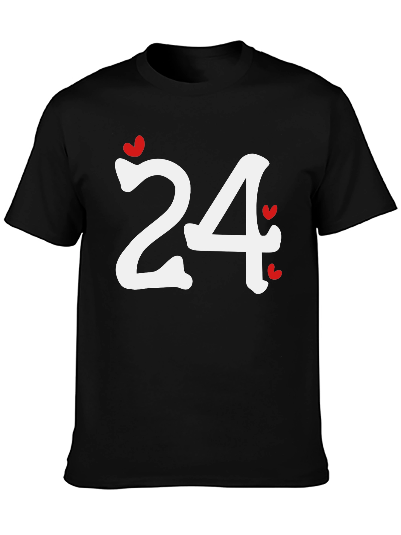 Black Heart Number 24 Black T-Shirt view 3