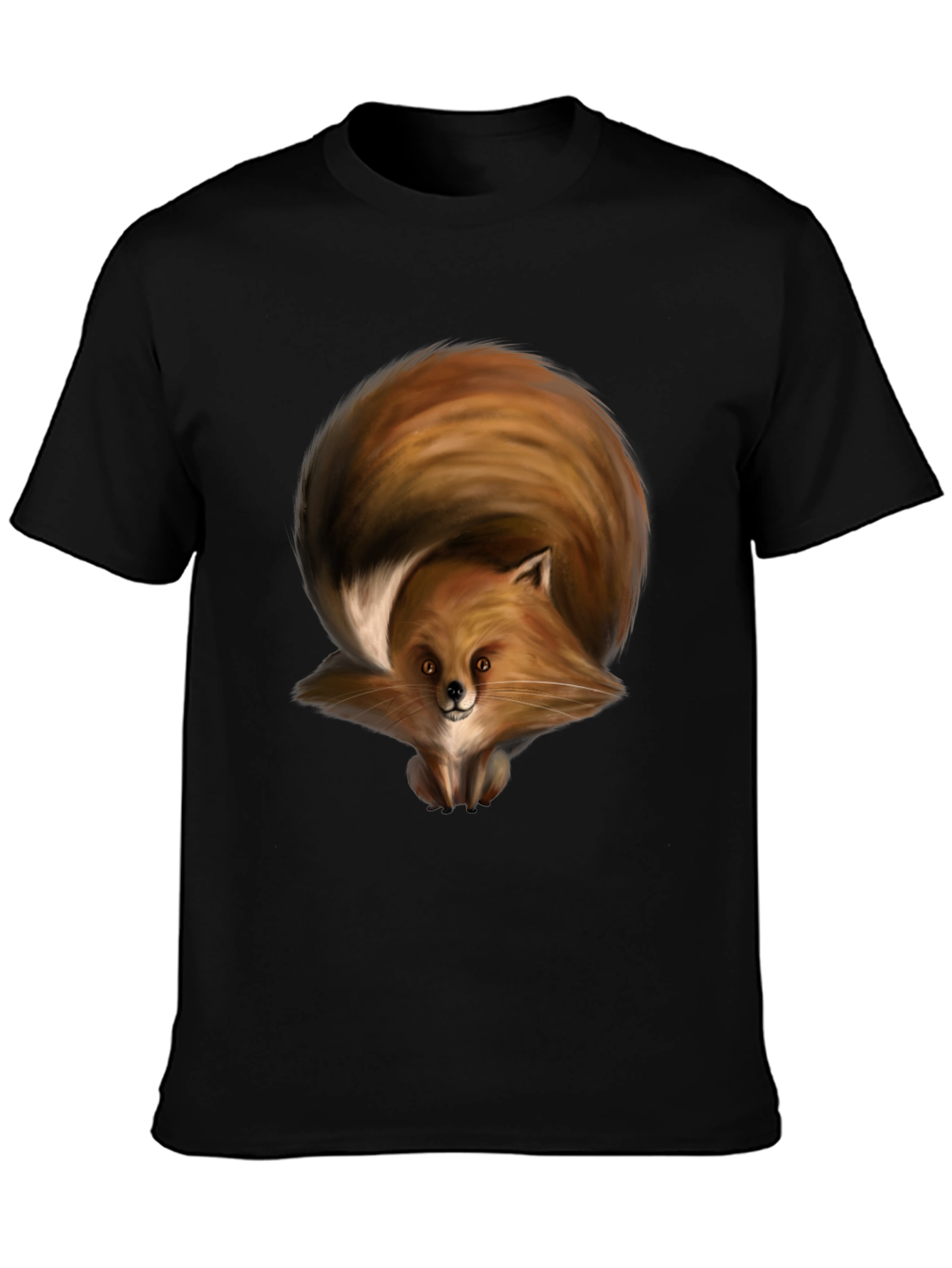 Black Fox Graphic Black T-Shirt for Men view 3