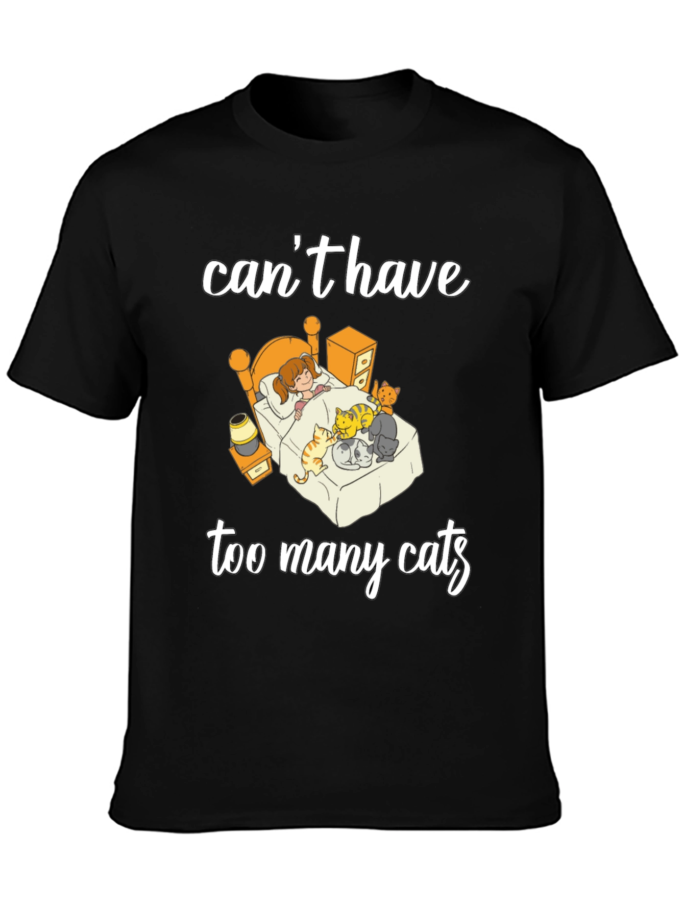 Black Can't Have Too Many Cats T-Shirt view 3